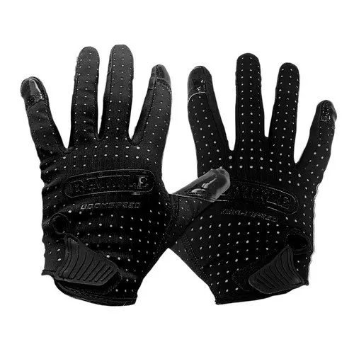 Battle Sports Doom Speed Chrome Skulls Football Receiver Gloves - BLACK/SILVER