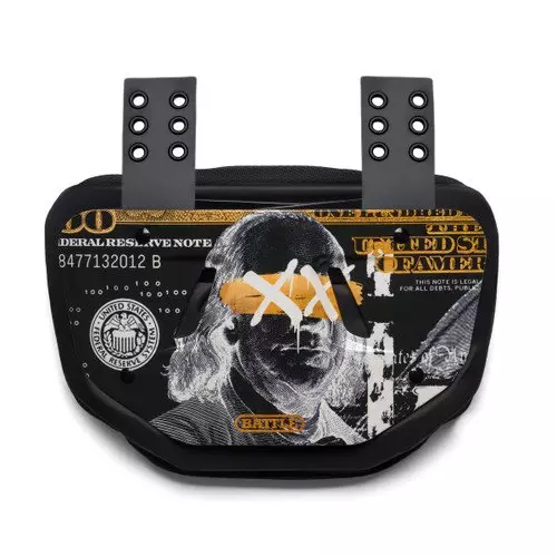 Battle Sports Benjamin XX Football Back Plate - BLACK/GOLD