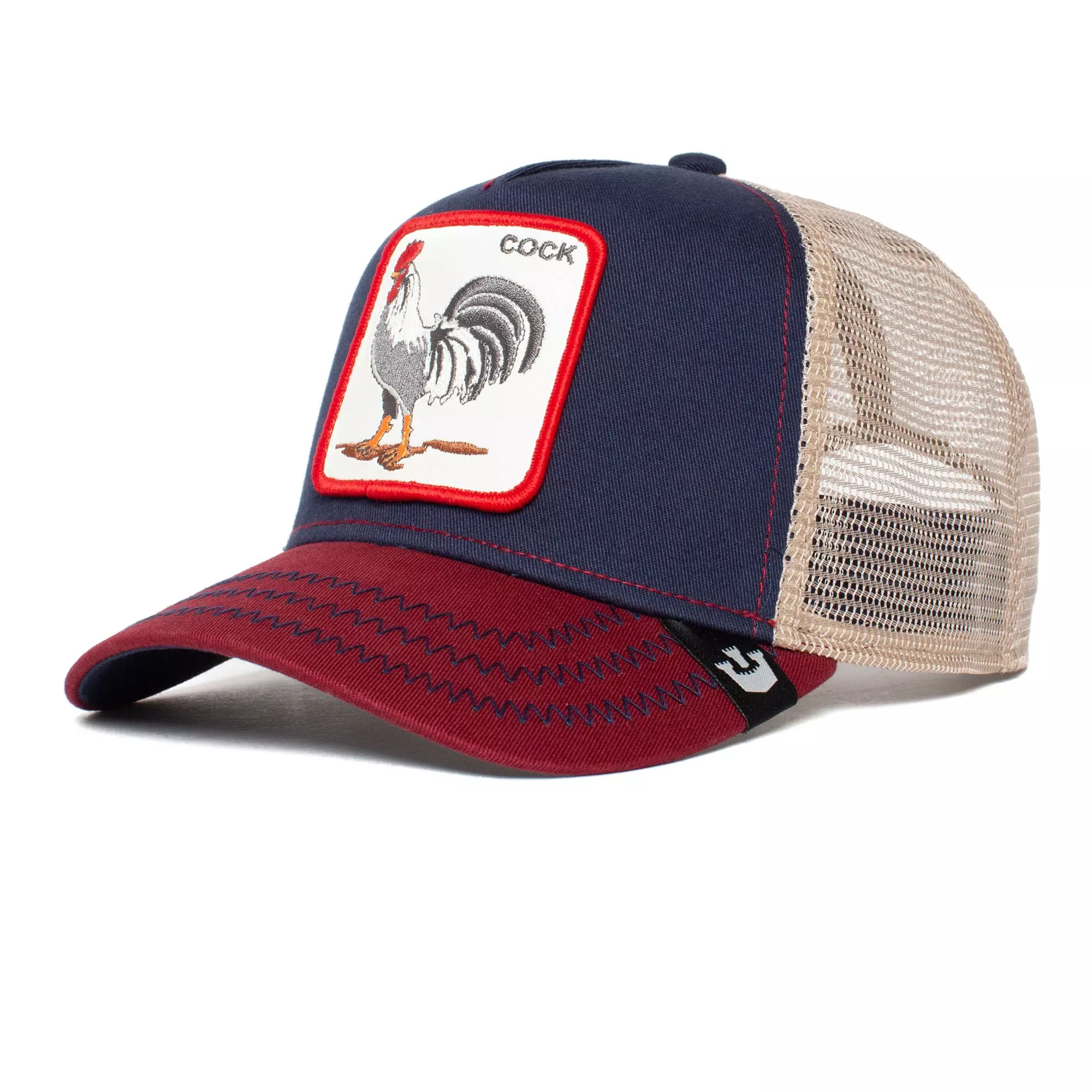 Goorin Bros Core Rooster Trucker Snapback-Navy/Red - NAVY/RED