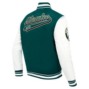 Pro Standard Men's Milwaukee Bucks Wool Varsity Jacket-Green/White