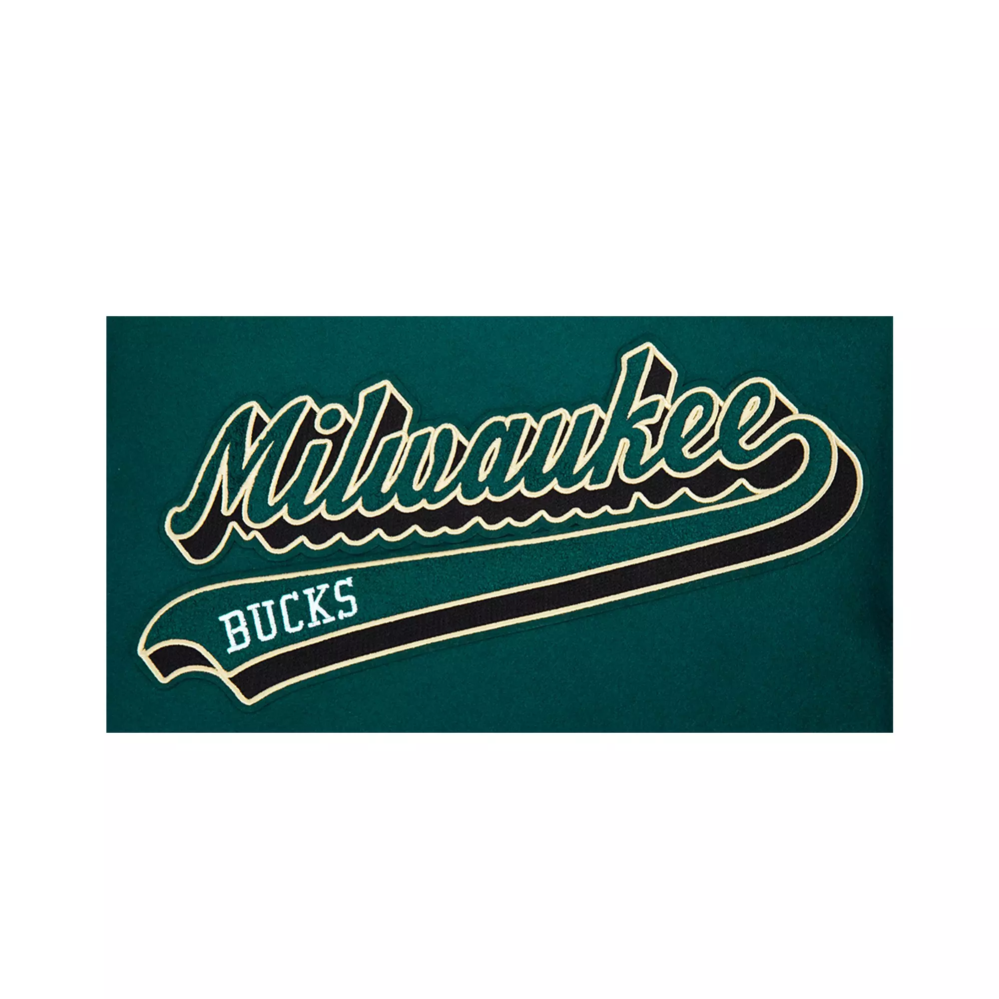 Pro Standard Men's Milwaukee Bucks Wool Varsity Jacket-Green/White - GREEN/WHITE