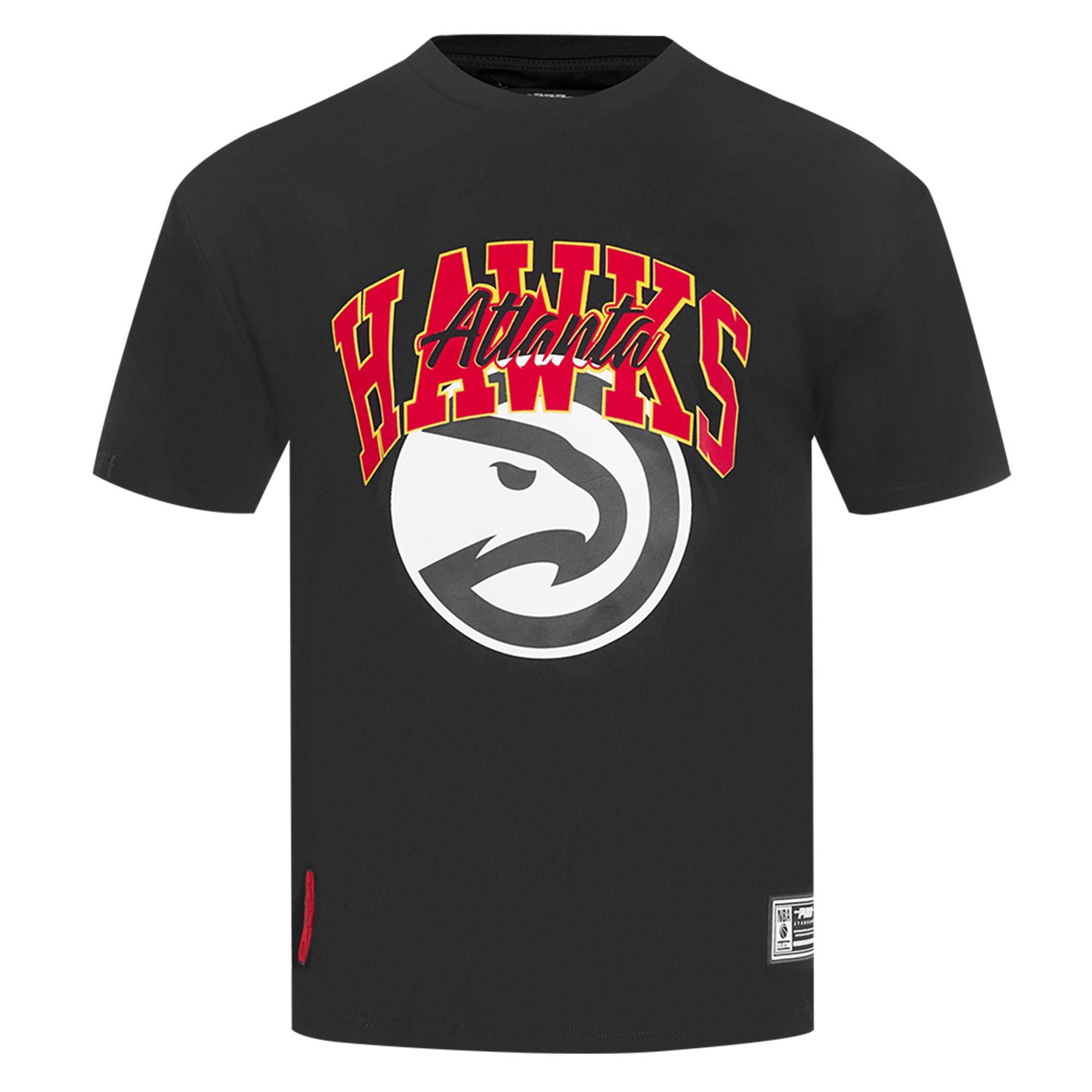 Pro Standard Men's Atlanta Hawks 2025 Knockout Drop Shoulder Short Sleeve Tee-Black - BLACK Thumbnail View 1