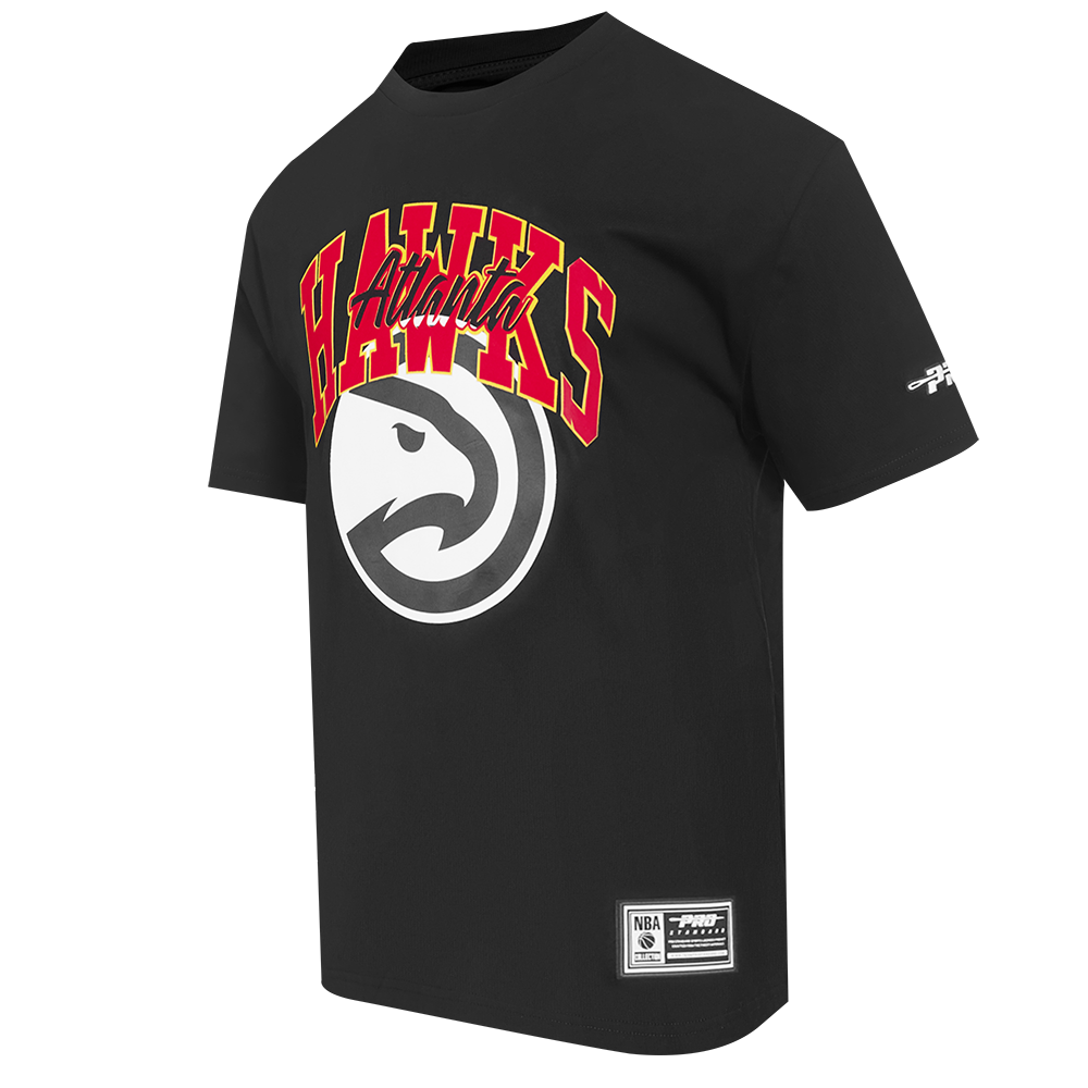 Pro Standard Men's Atlanta Hawks 2025 Knockout Drop Shoulder Short Sleeve Tee-Black - BLACK Thumbnail View 3