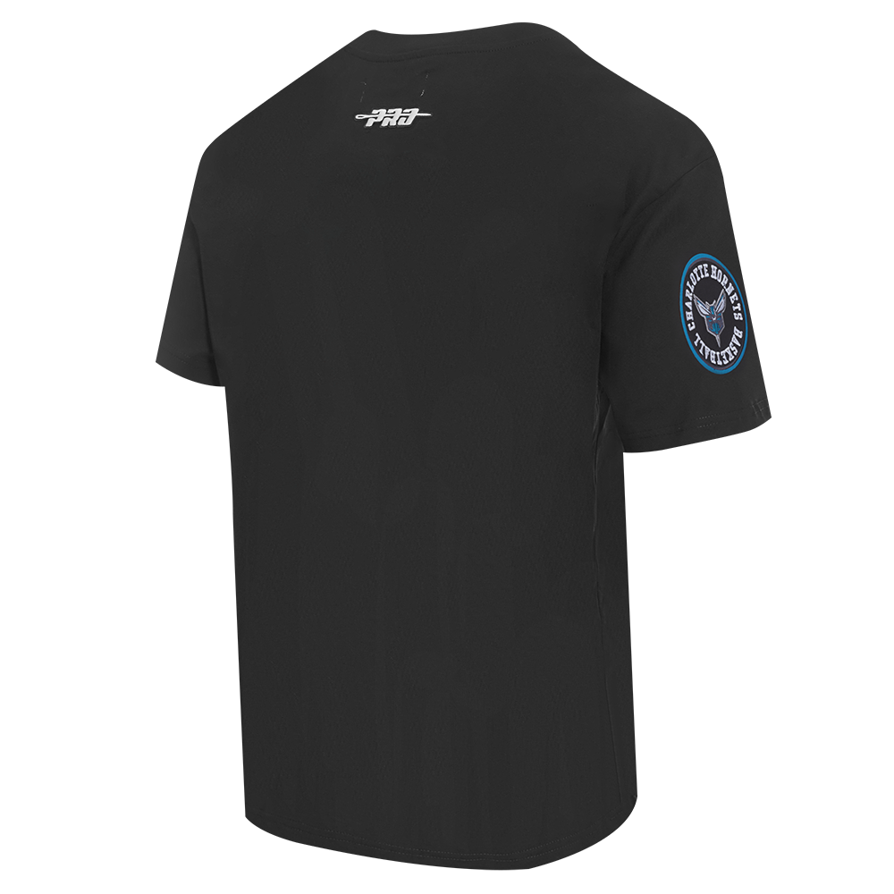 Pro Standard Men's Charlotte Hornets 2025 Knockout Drop Shoulder Short Sleeve Tee-Black - BLACK Thumbnail View 4