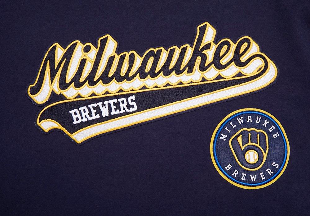 Pro Standard Milwaukee Brewers Script Tail Short Sleeve Tee-Navy - NAVY Thumbnail View 5
