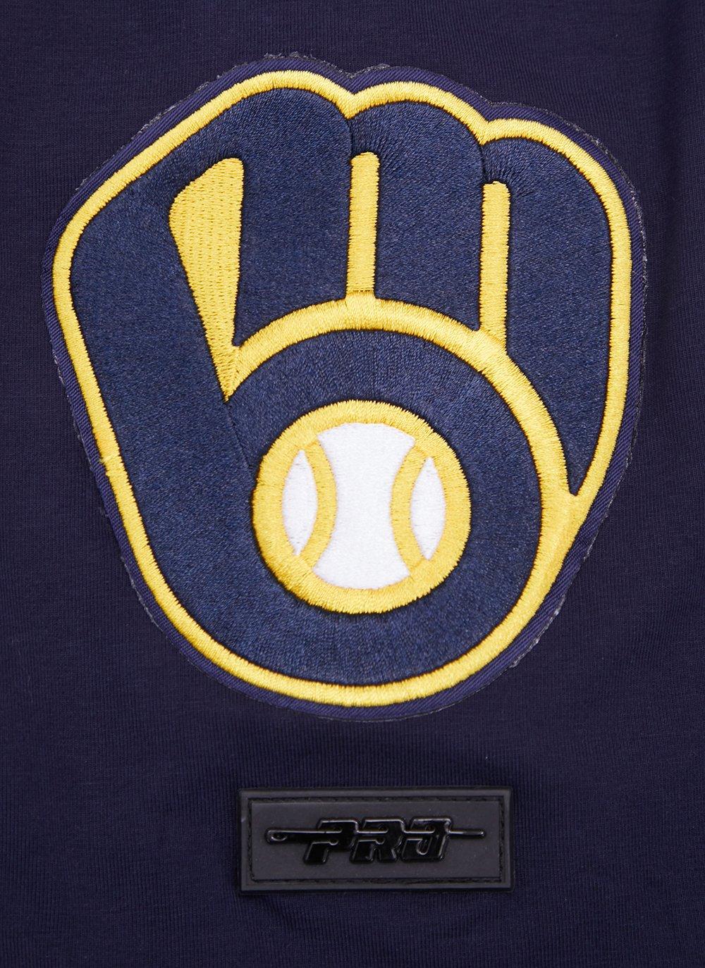 Pro Standard Milwaukee Brewers Script Tail Short Sleeve Tee-Navy - NAVY Thumbnail View 6