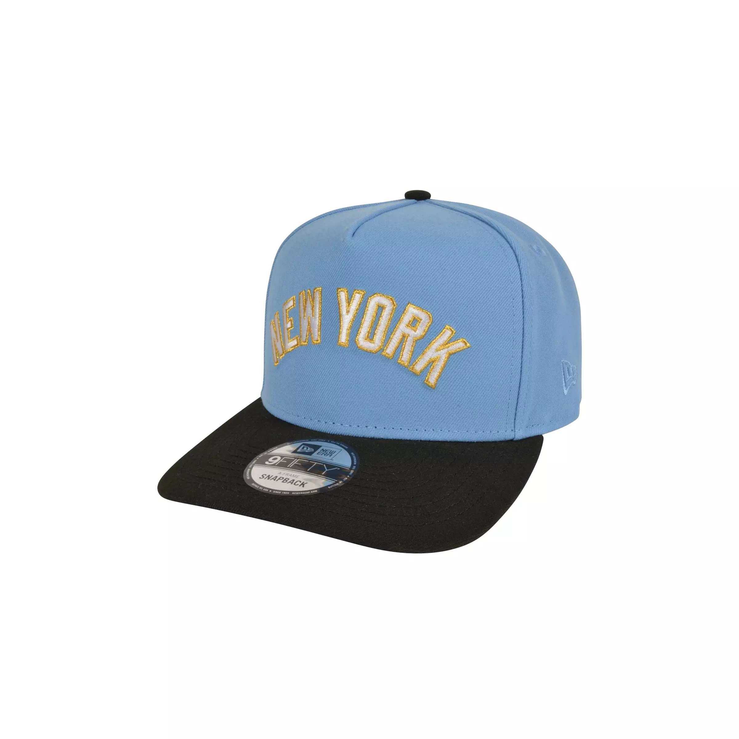 New Era New York Yankees 9FIFTY A-Frame Legend Blue Snapback Hat-Blue/Black - LT BLUE/BLACK