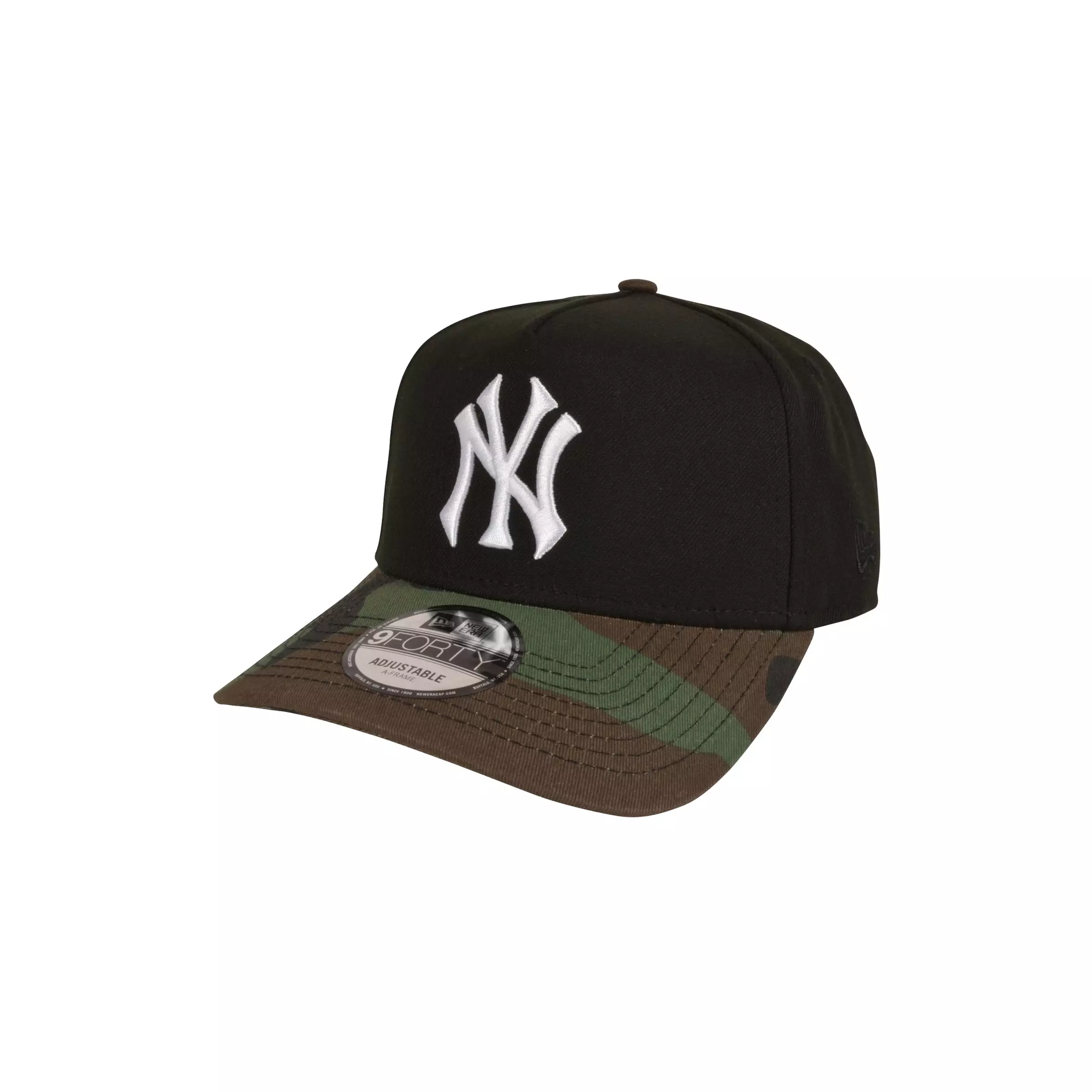 New Era New York Yankees 9FORTY A-Frame Camo Bill Snapback Hat-Black/Camo - BLACK/CAMO
