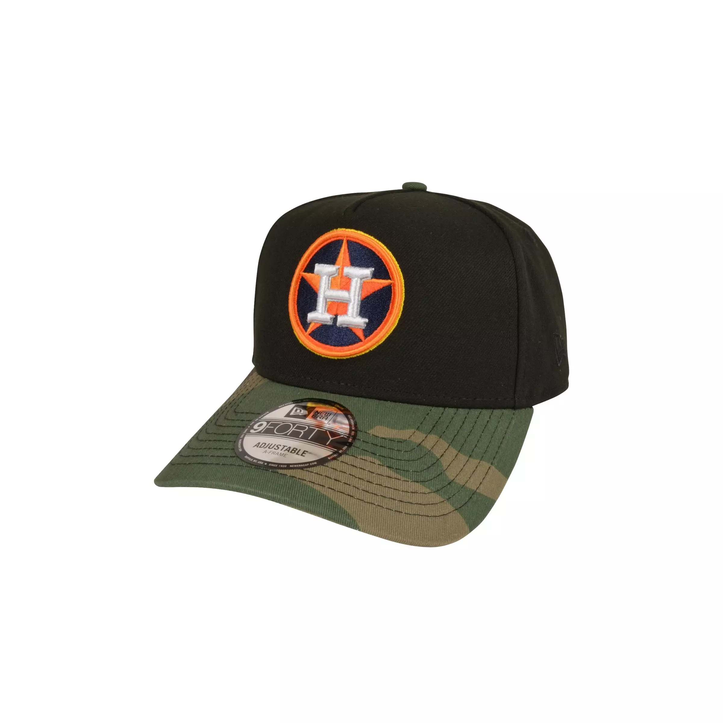 New Era Houston Astros 9FORTY A-Frame Camo Bill Snapback Hat-Black/Camo - BLACK/CAMO