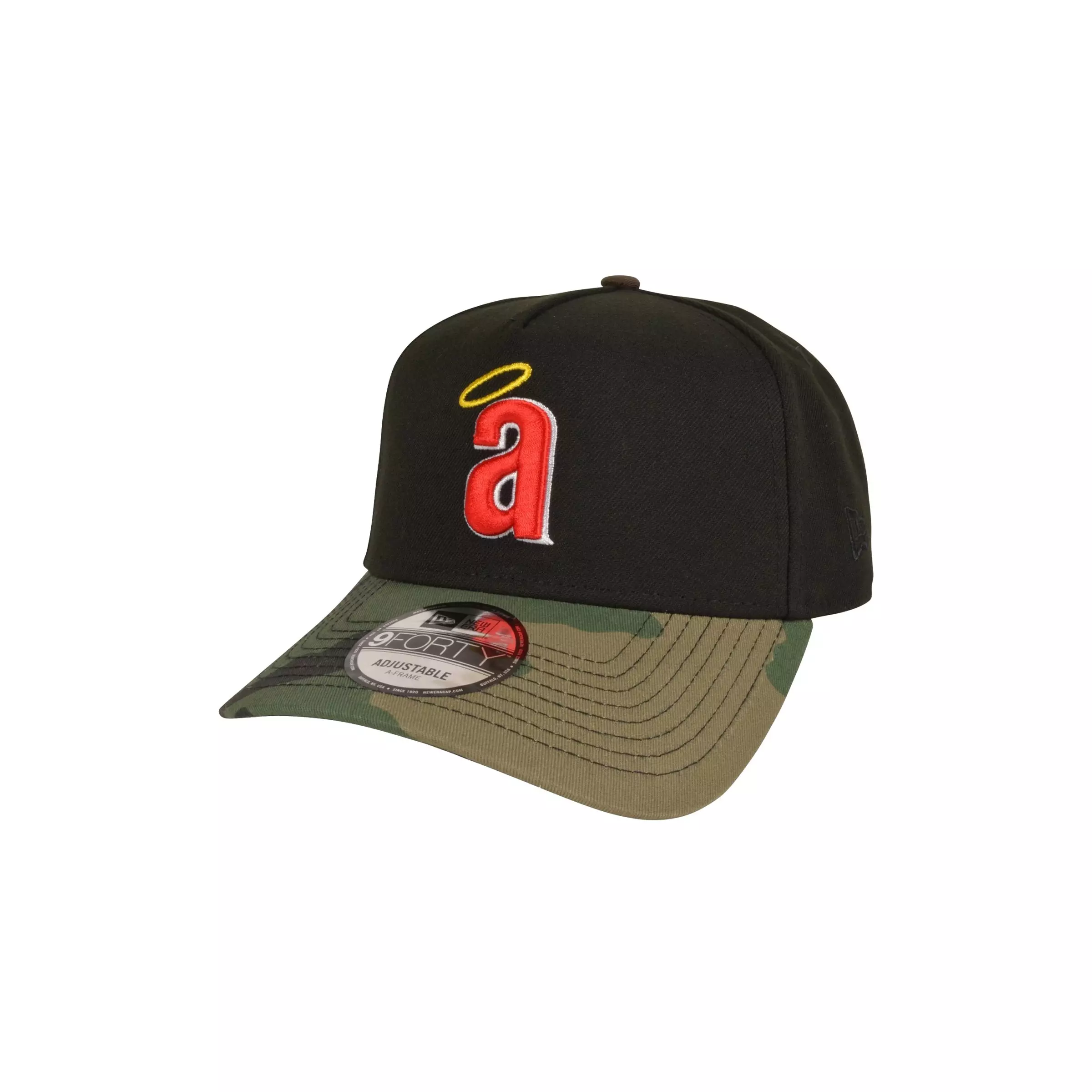 New Era Los Angeles Angels 9FORTY A-Frame Camo Bill Snapback Hat-Black/Camo - BLACK/CAMO