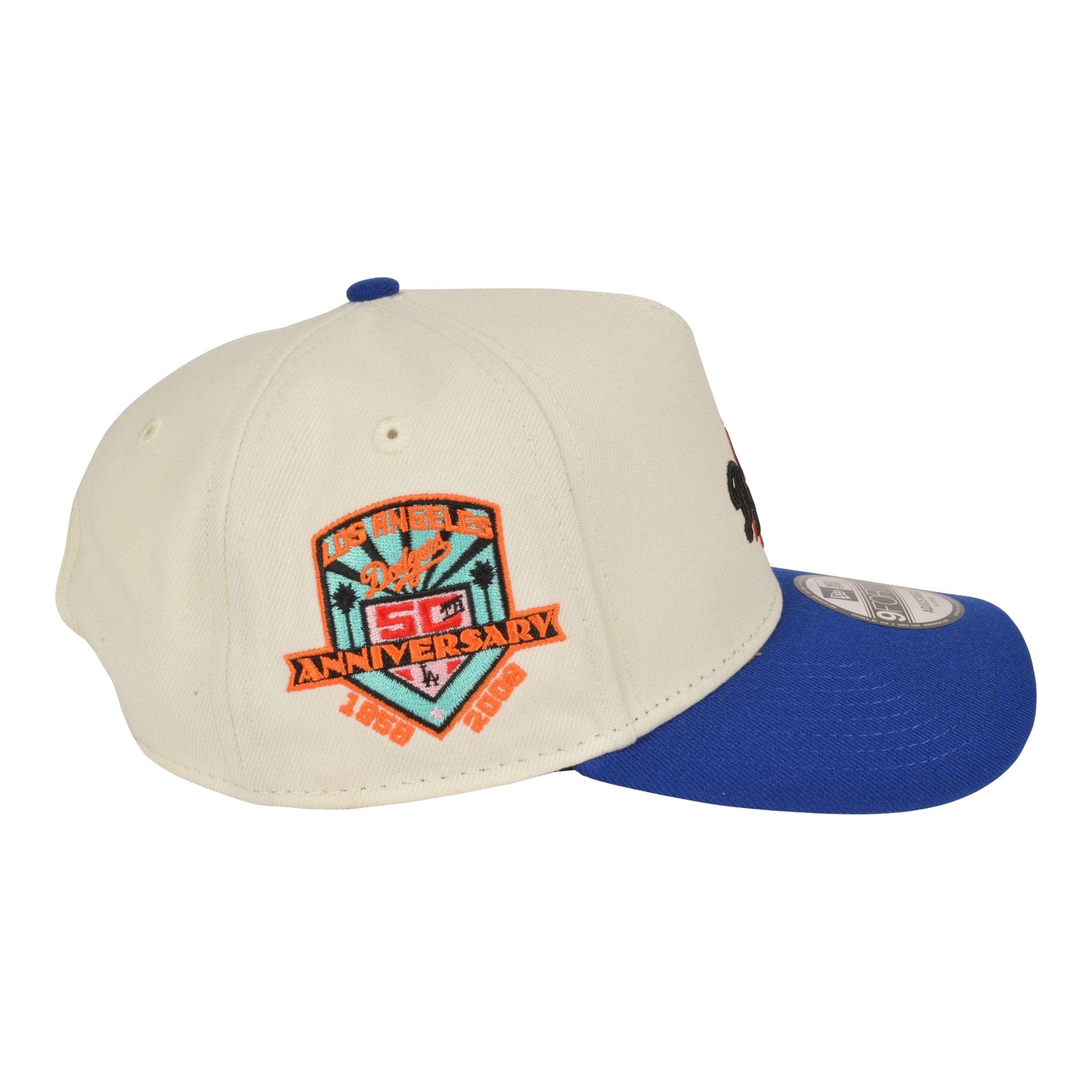 Men's New Era Los Angeles Dodgers 9FORTY A-Frame Packman Snapback Hat-Beige/Blue