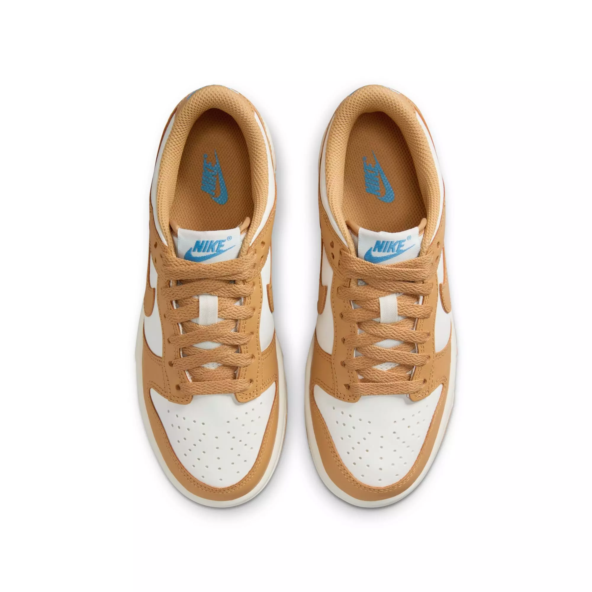 Nike Dunk Low "Honeycomb/Sail/University Blue" Grade School Girls' Shoe - BEIGE/BLUE
