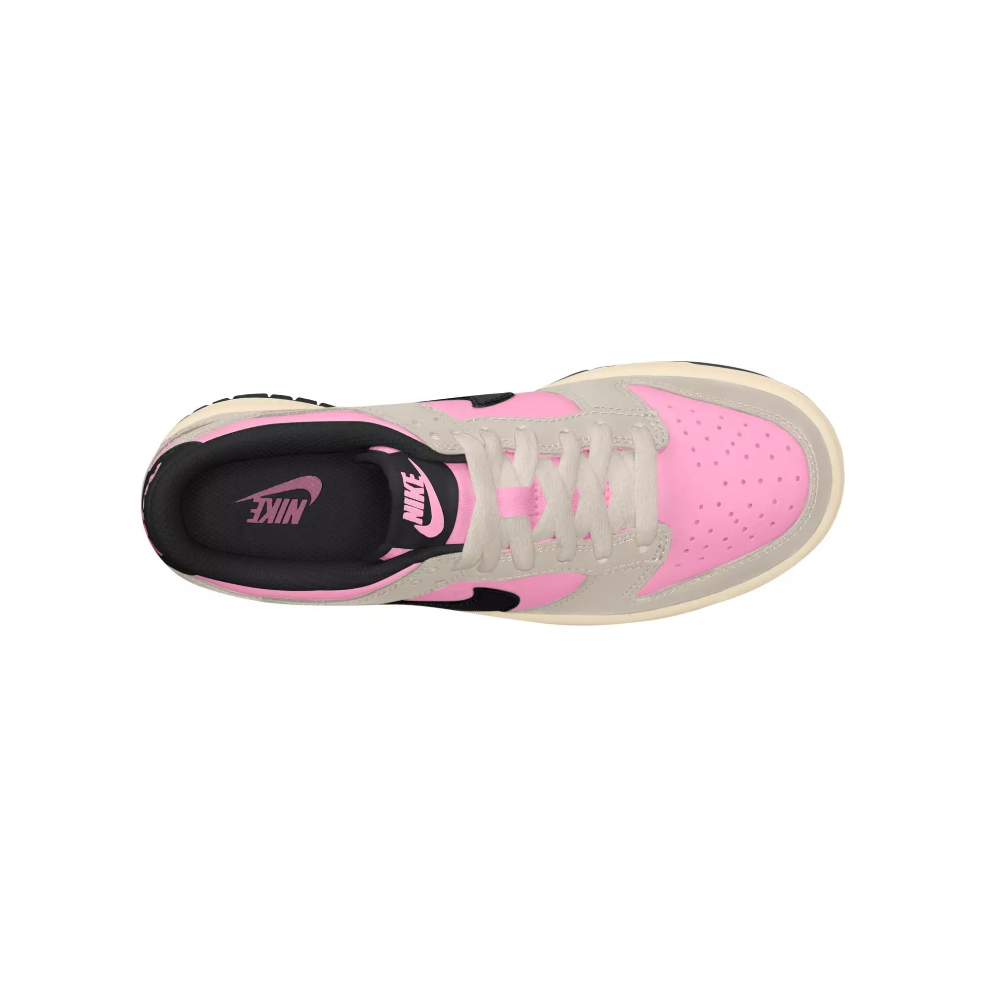 Nike Dunk Low "Pink Rise/Black/Lt Orewood Brn" Grade School Girls' Shoe - BLACK/PINK/GREY