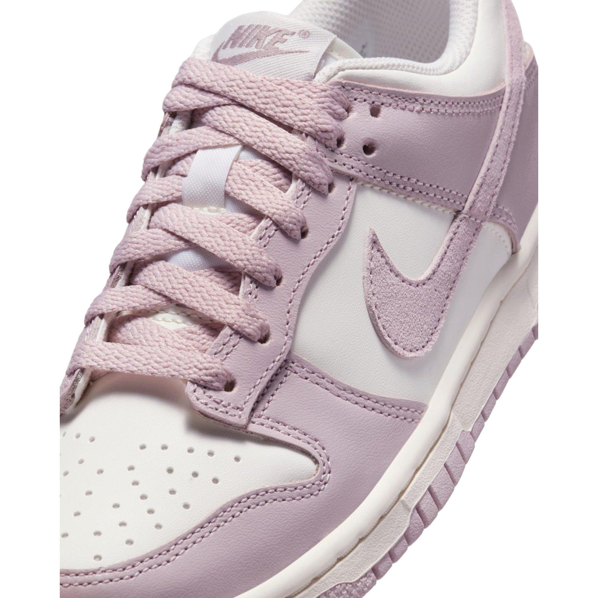 Nike Dunk Low "Sail/Enigma Stone/Particle Rose" Grade School Girls' Shoe - PINK/WHITE Thumbnail View 7