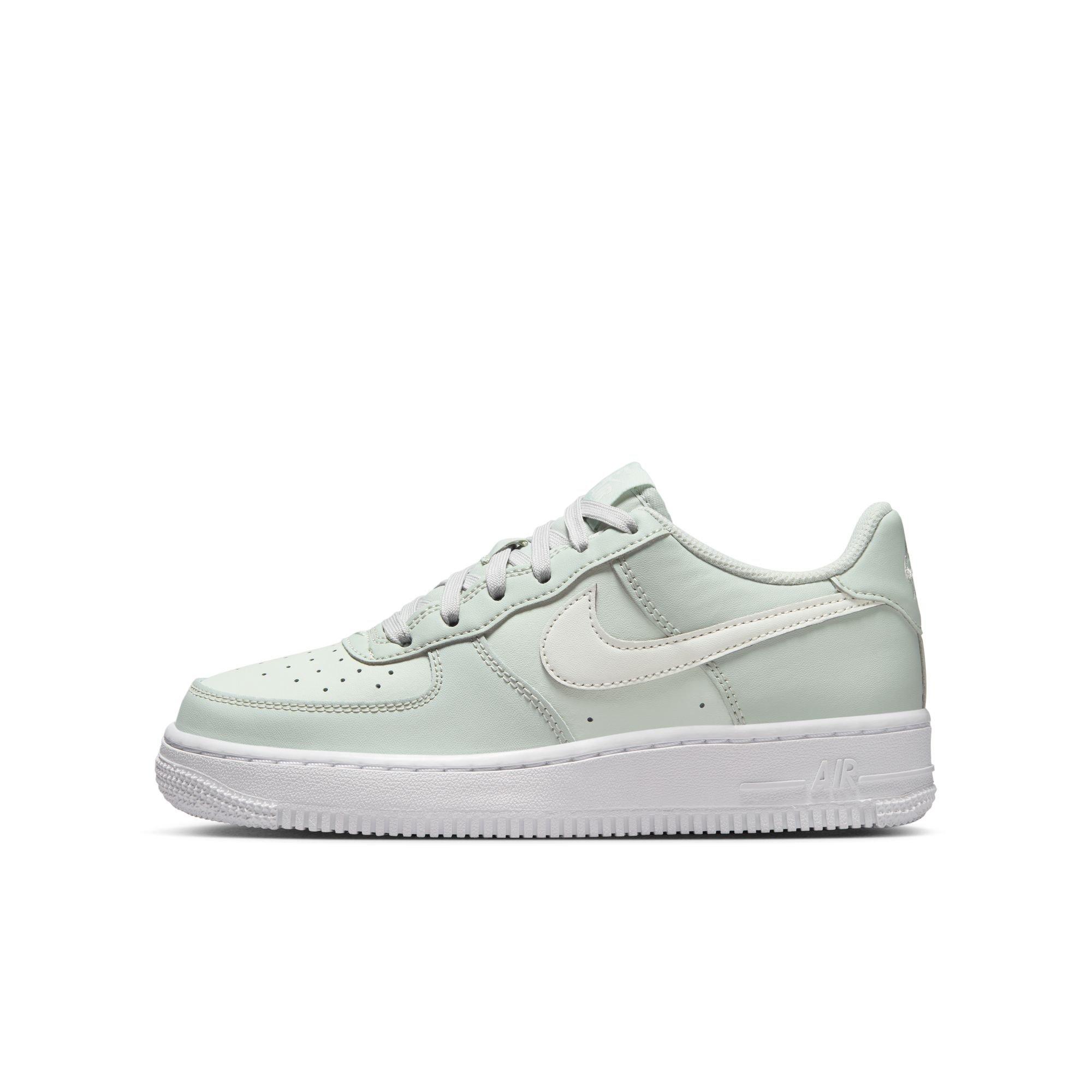 Nike Air Force 1 Preschool Girls' "Light Silver/Sail/Spruce/Aura/White" Shoe