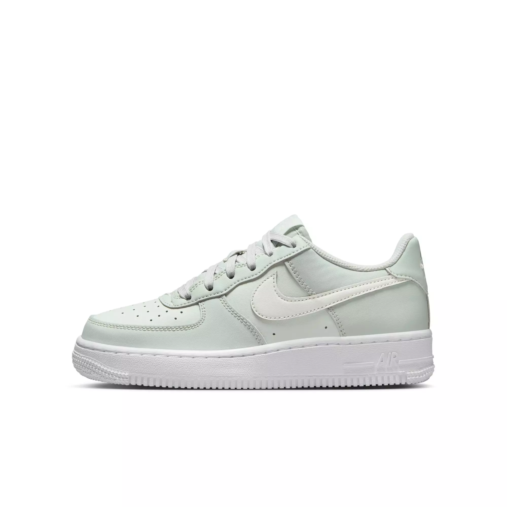 Nike Air Force 1 "Light Silver/Sail/Spruce/Aura/White" Preschool Girls' Shoe - GREY/SILVER