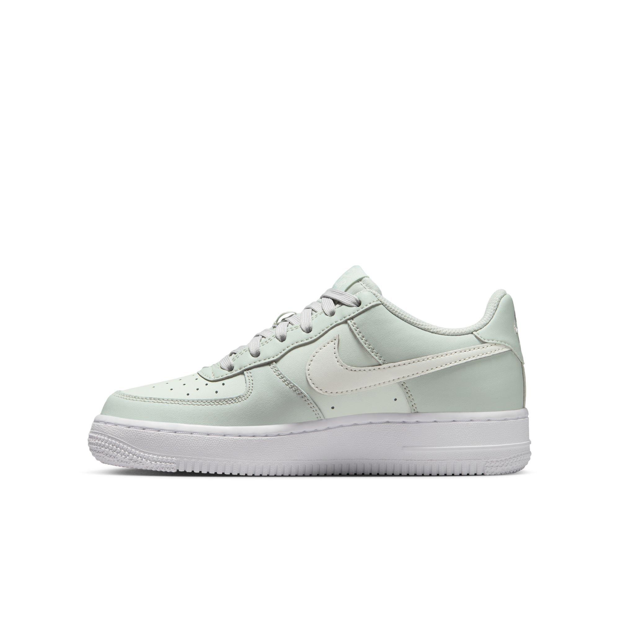 Nike Air Force 1 Preschool Girls' "Light Silver/Sail/Spruce/Aura/White" Shoe