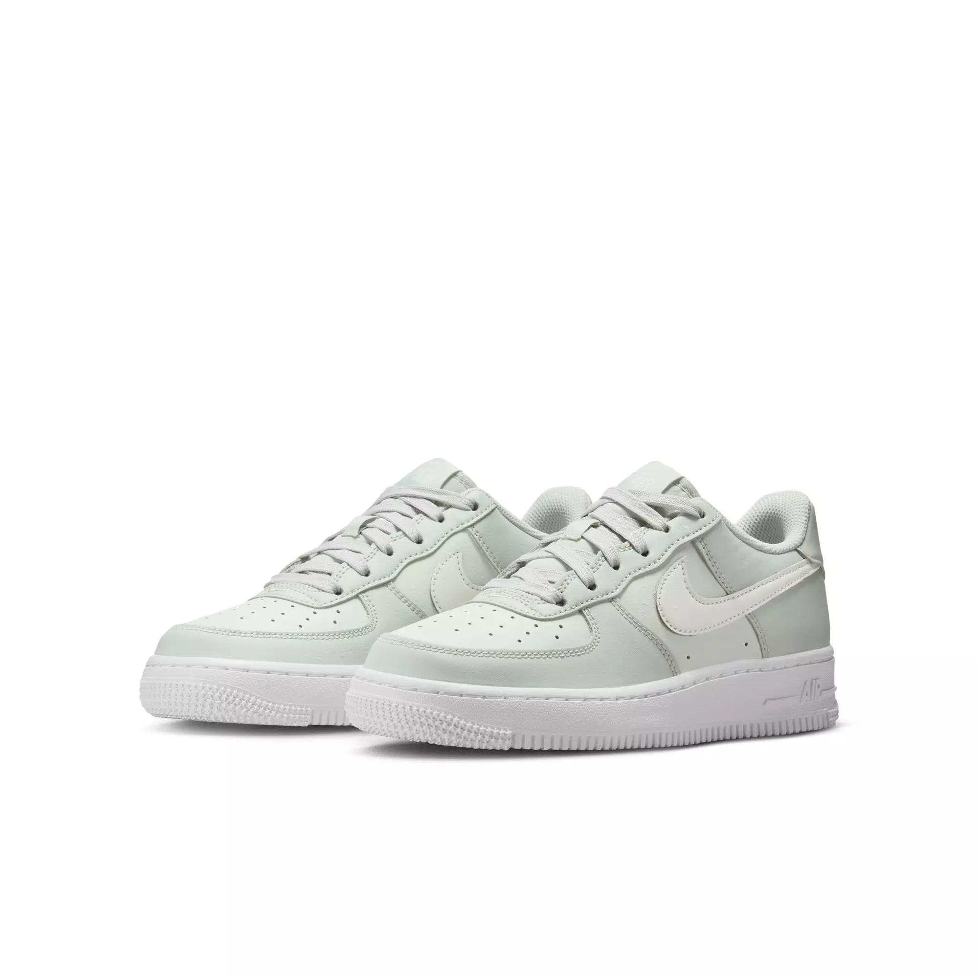 Nike Air Force 1 "Light Silver/Sail/Spruce/Aura/White" Preschool Girls' Shoe - GREY/SILVER