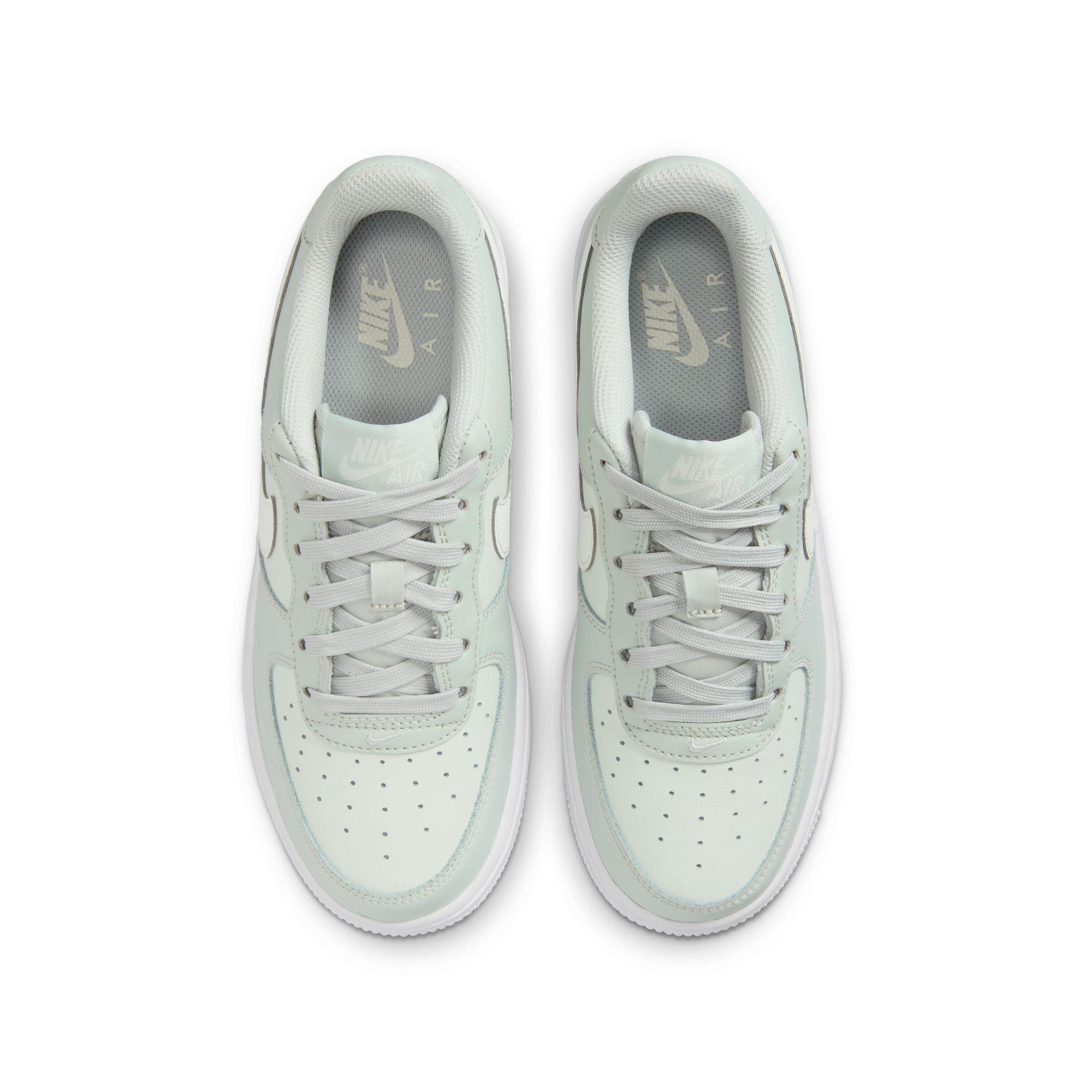 Nike Air Force 1 Preschool Girls' "Light Silver/Sail/Spruce/Aura/White" Shoe