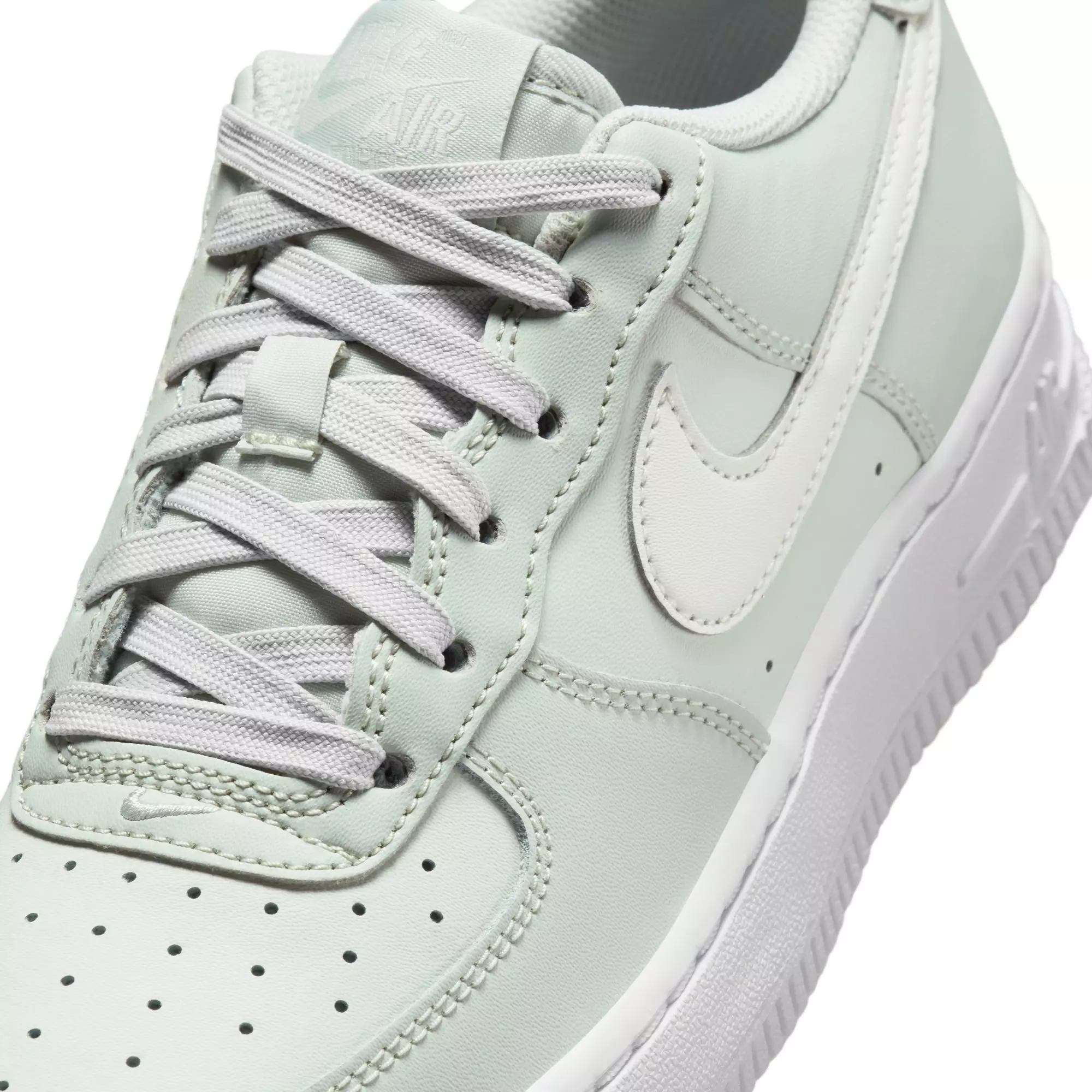 Nike Air Force 1 "Light Silver/Sail/Spruce/Aura/White" Preschool Girls' Shoe - GREY/SILVER