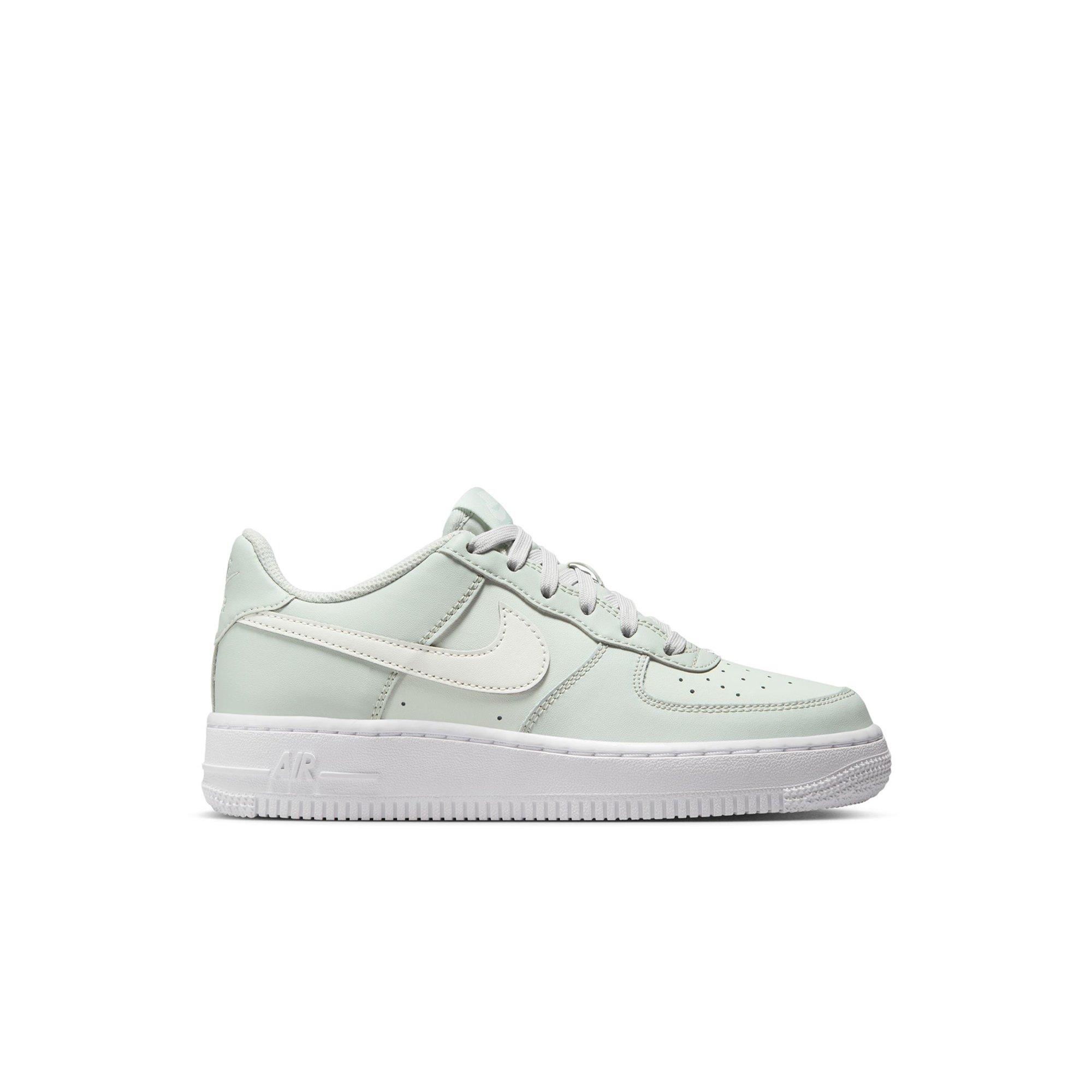 Nike Air Force 1 Preschool Girls' "Light Silver/Sail/Spruce/Aura/White" Shoe