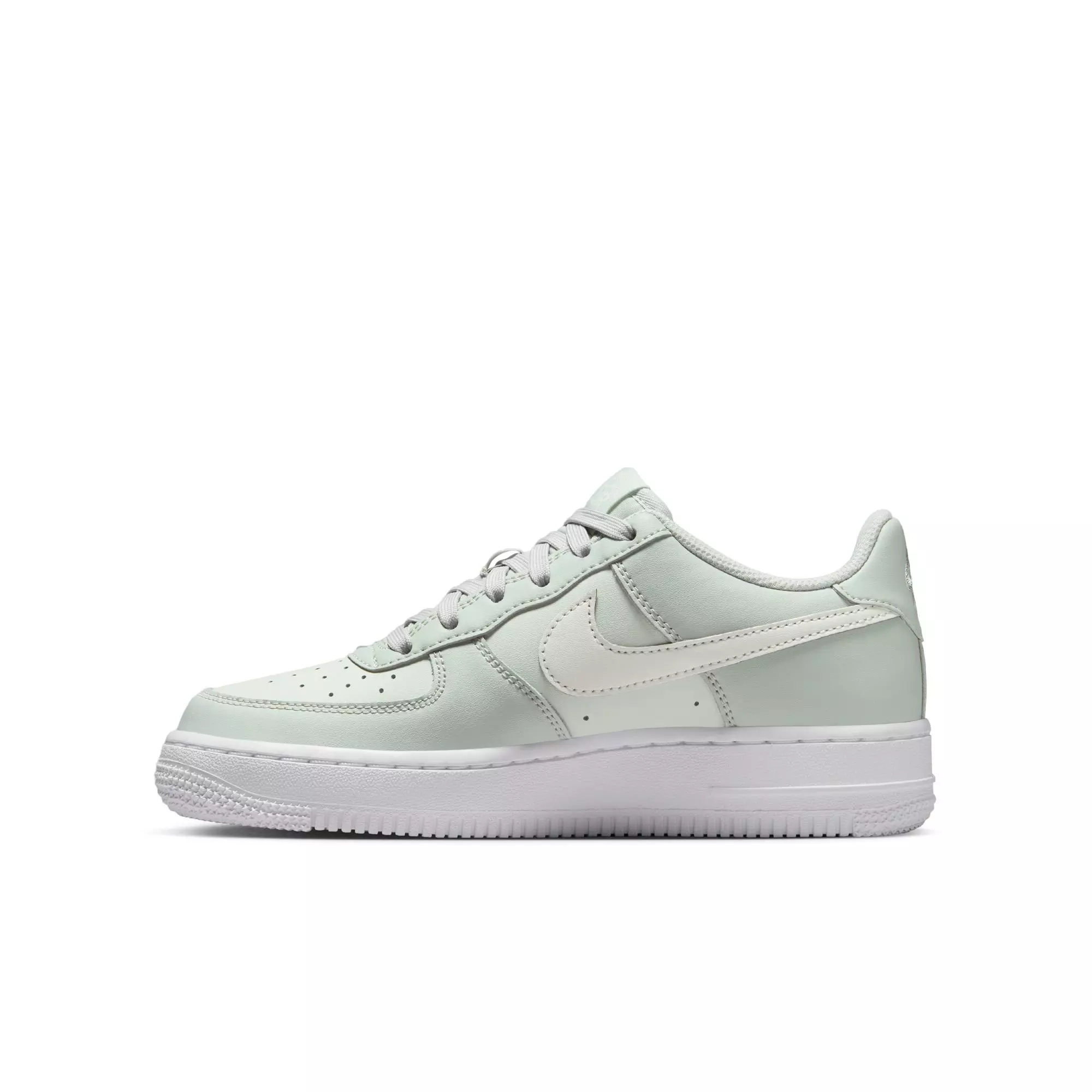 Nike Air Force 1 "Light Silver/Sail/Spruce Aura/White" Grade School Girls' Shoe - GREY/SILVER
