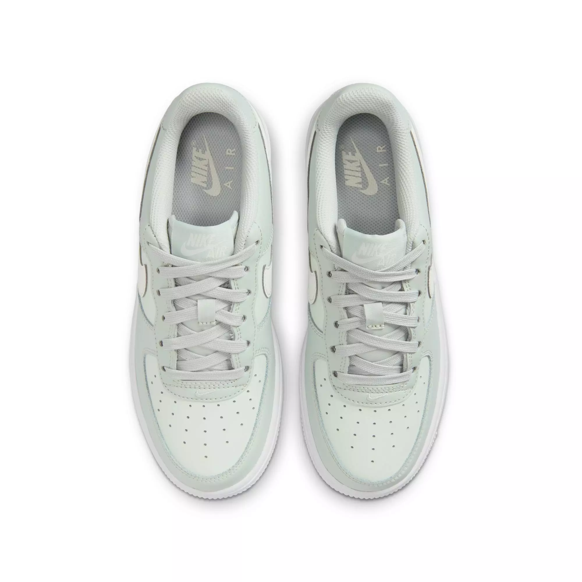 Nike Air Force 1 "Light Silver/Sail/Spruce Aura/White" Grade School Girls' Shoe - GREY/SILVER
