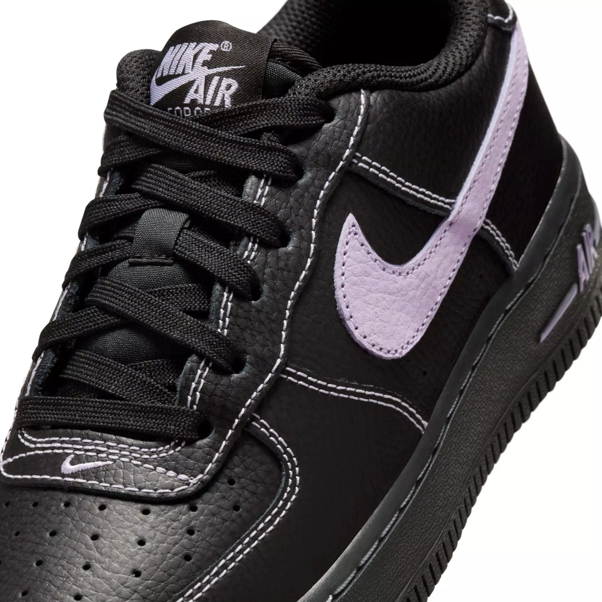 Nike Air Force 1 LV8 "Black/Hyndrangeas" Grade School Girls' Shoe - BLACK/LILAC