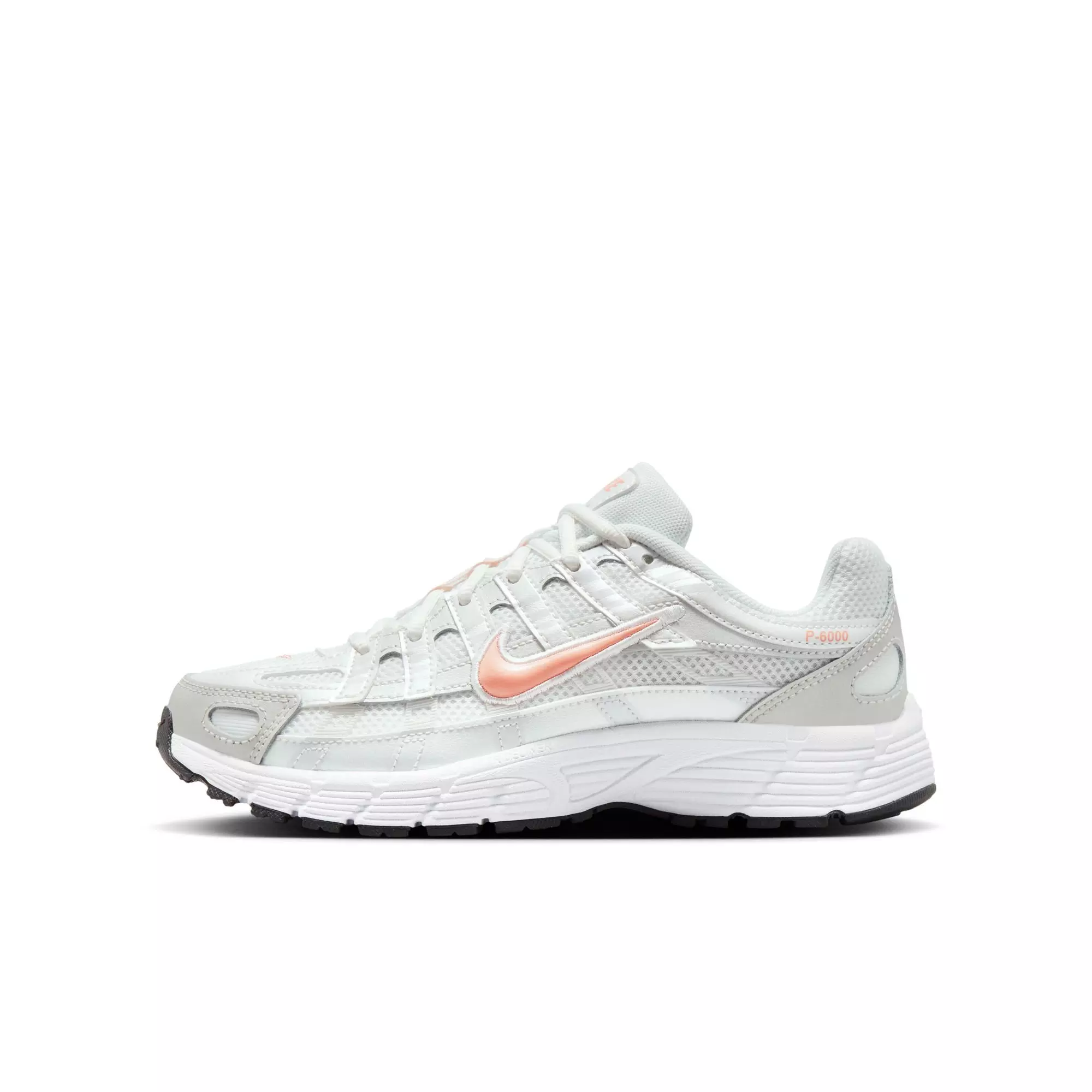 Nike P-6000 "Summit White/Apricot Agate" Preschool Girls' Shoe - WHITE/ORANGE
