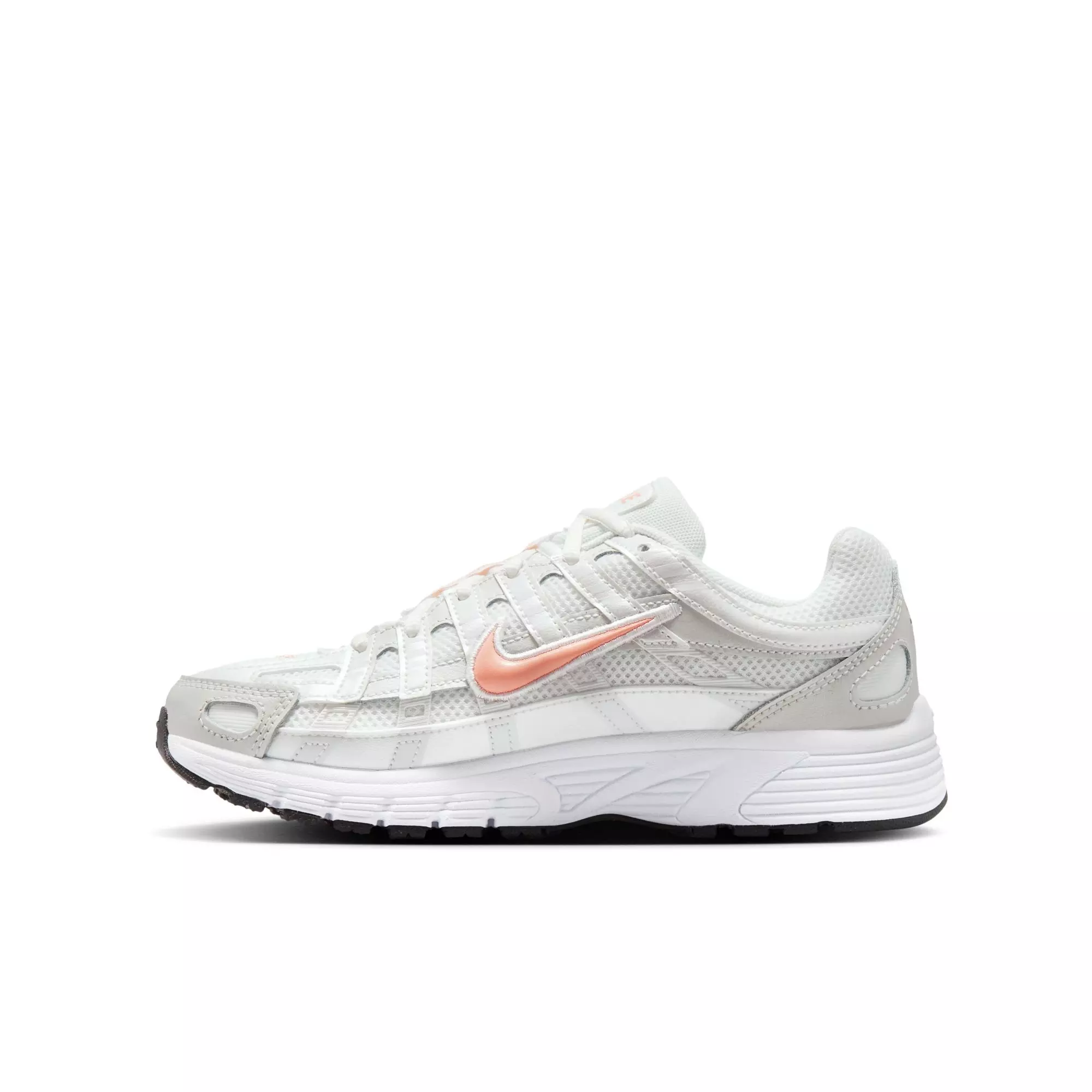 Nike P-6000 "Summit White/Apricot Agate" Preschool Girls' Shoe - WHITE/ORANGE