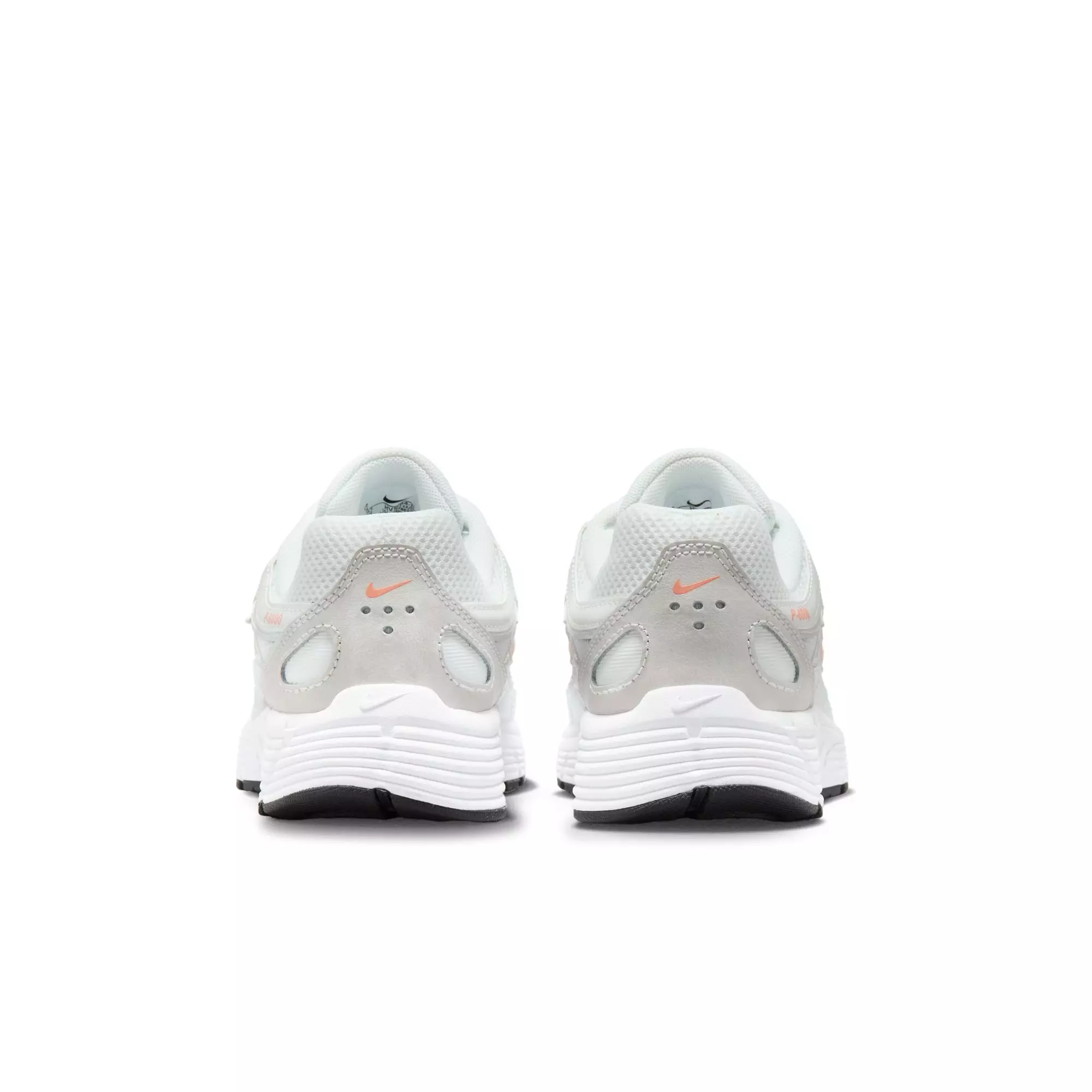 Nike P-6000 "Summit White/Apricot Agate" Preschool Girls' Shoe - WHITE/ORANGE