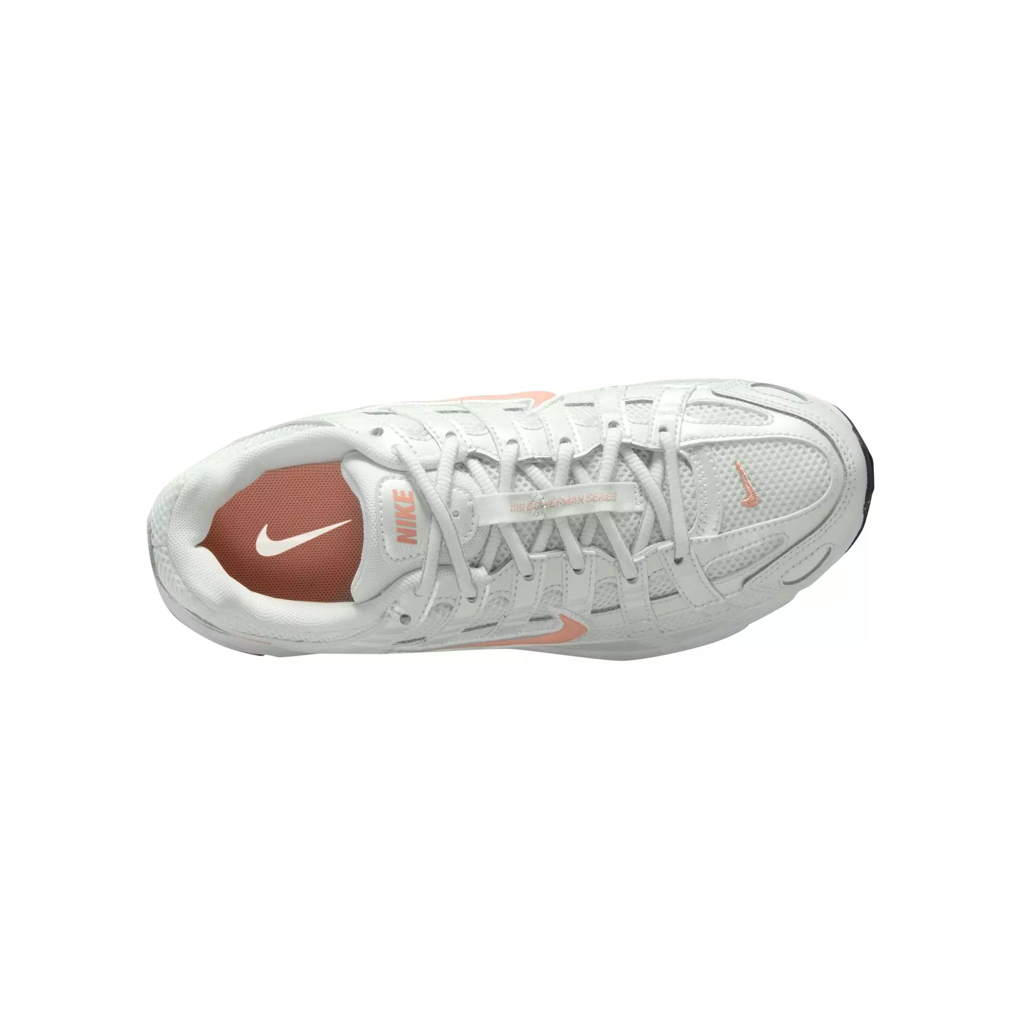 Nike P-6000 "Summit White/Apricot Agate" Preschool Girls' Shoe - WHITE/ORANGE