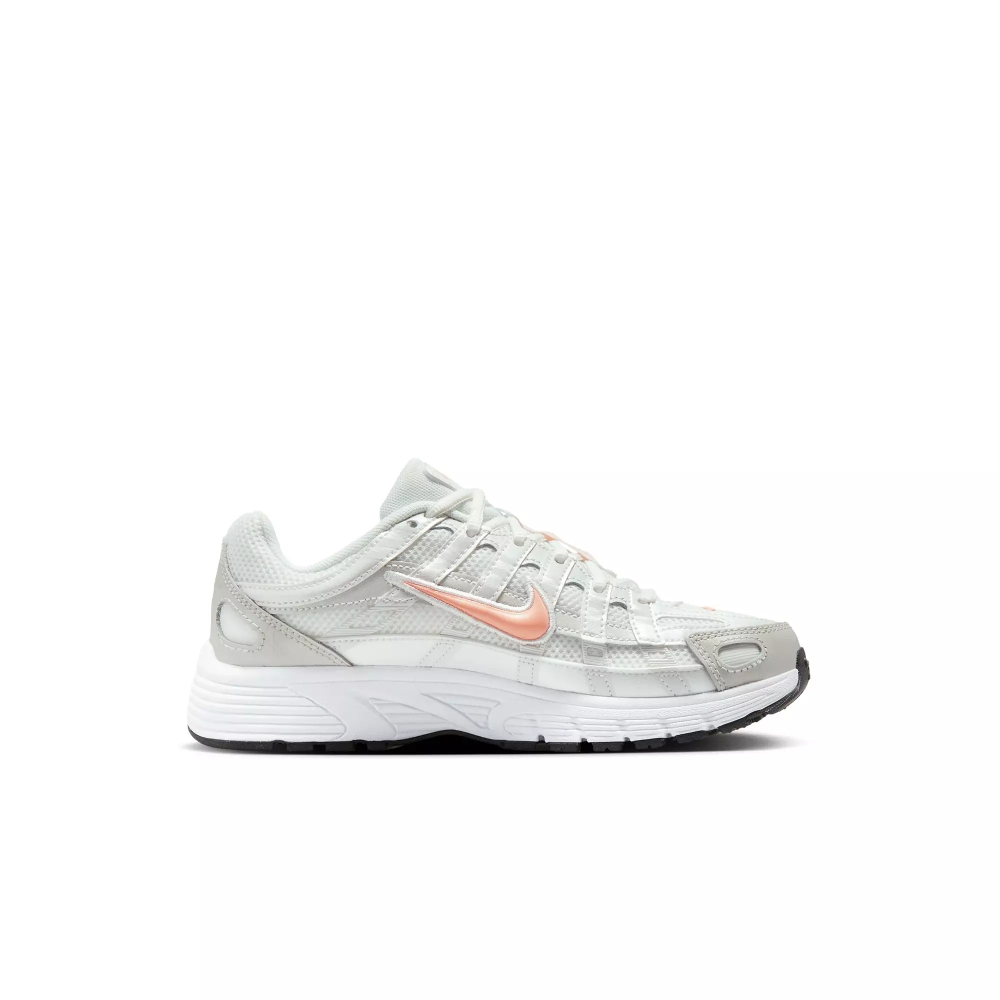 Nike P-6000 "Summit White/Apricot Agate" Preschool Girls' Shoe - WHITE/ORANGE