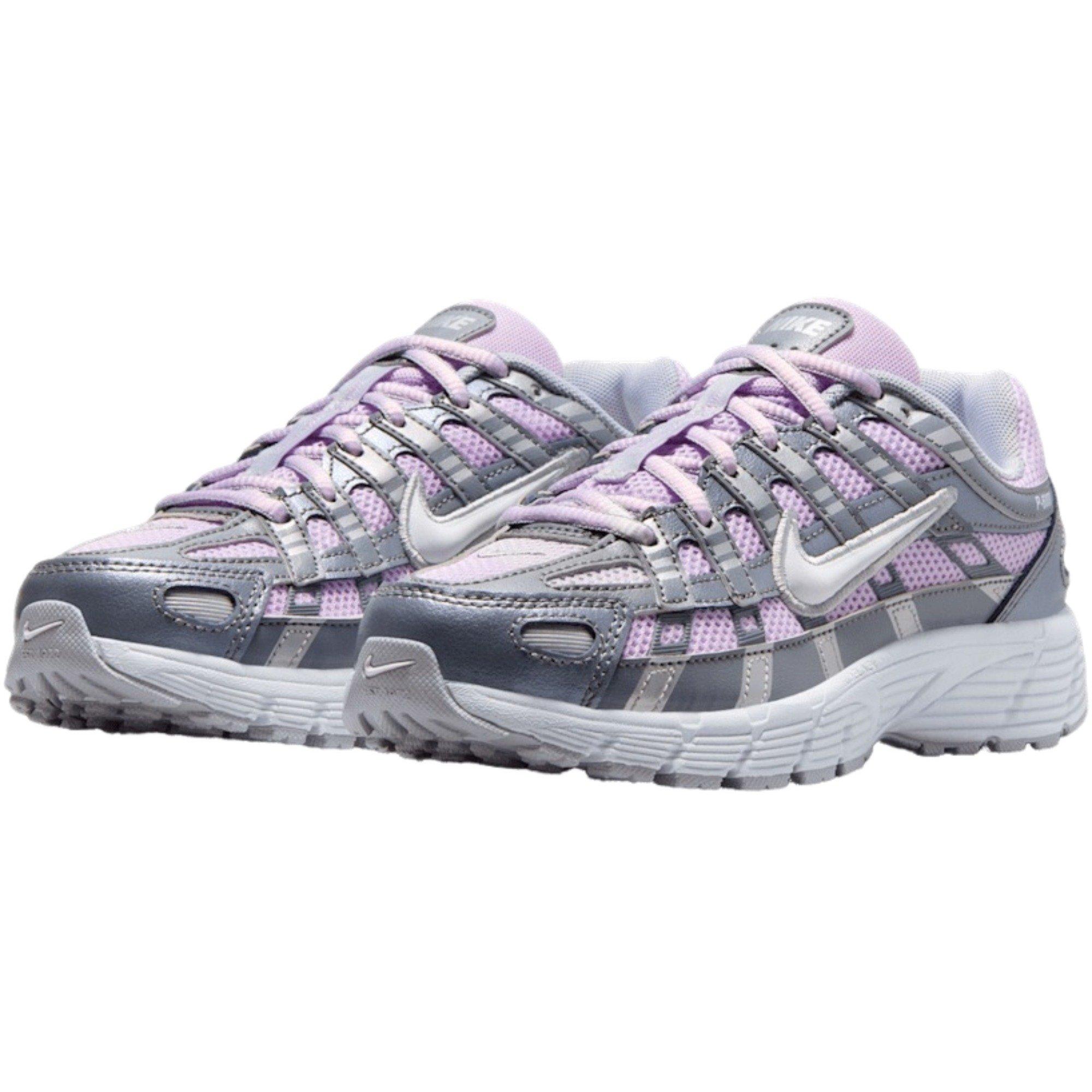 Nike P-6000 Grade School Girls' "White/Blue Tint/Black/Metallic Silver" Shoe