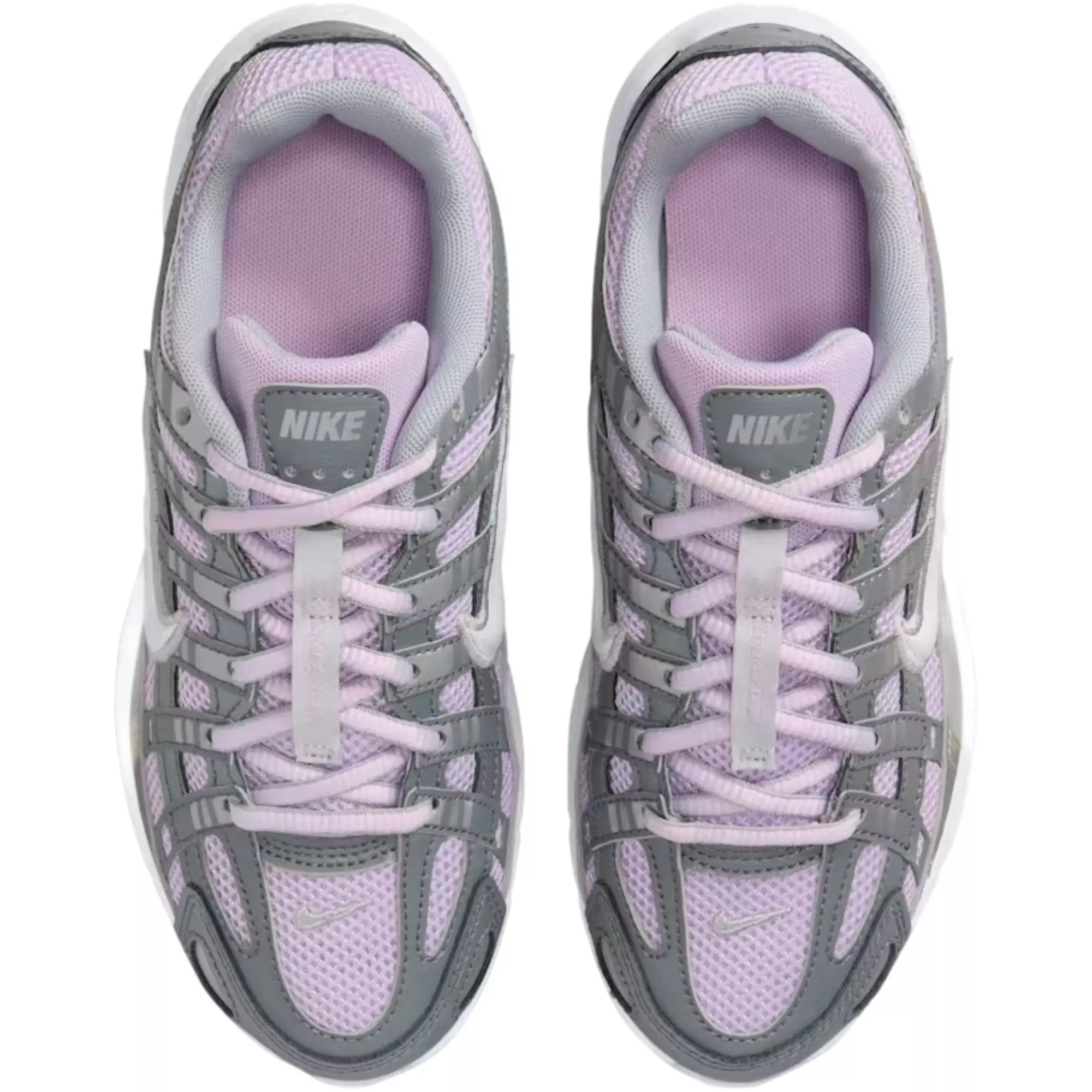 Nike P-6000 "White/Blue Tint/Black/Metallic Silver" Grade School Girls' Shoe - LILAC/GREY