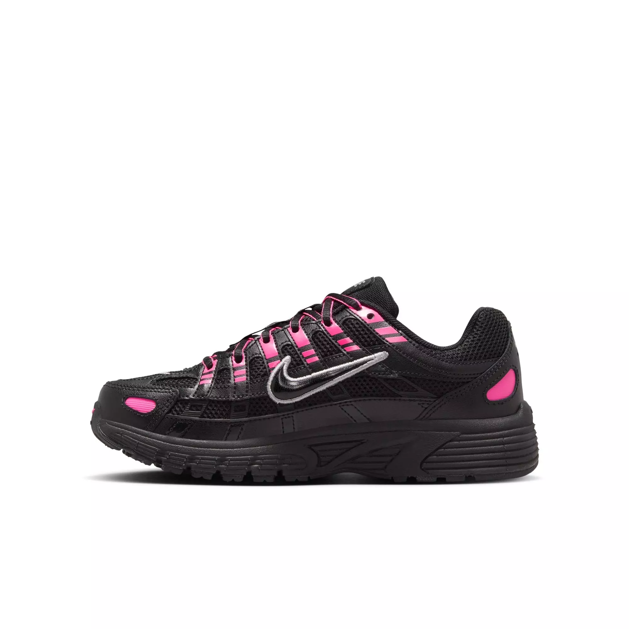 Nike P-6000 "Pink Blast/Black/Metallic Silver" Grade School Girls' Shoe - BLACK/PINK