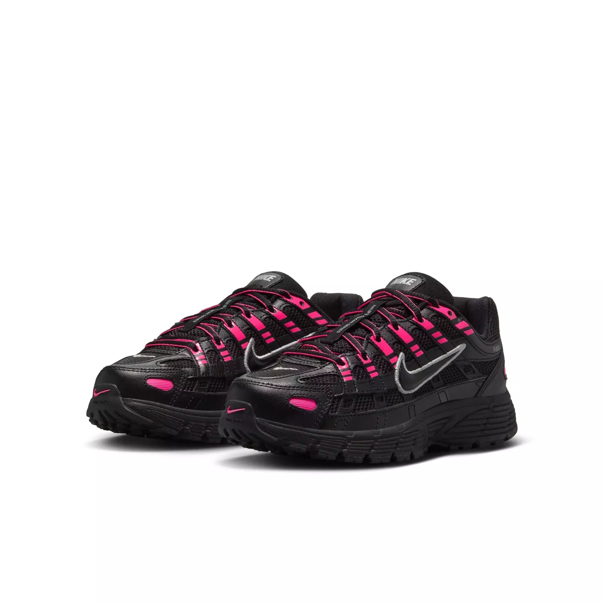 Nike P-6000 "Pink Blast/Black/Metallic Silver" Grade School Girls' Shoe - BLACK/PINK