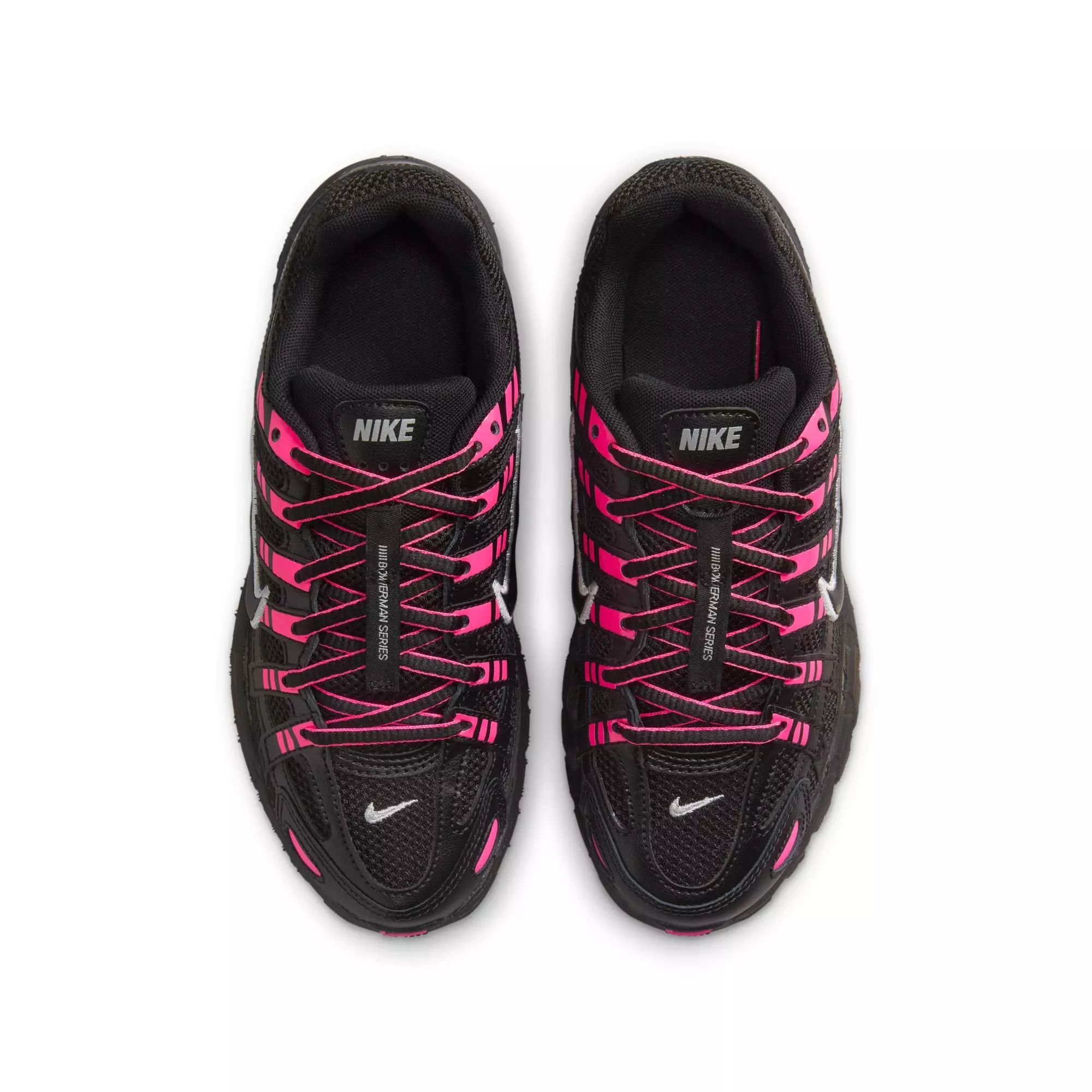 Nike P-6000 "Pink Blast/Black/Metallic Silver" Grade School Girls' Shoe - BLACK/PINK