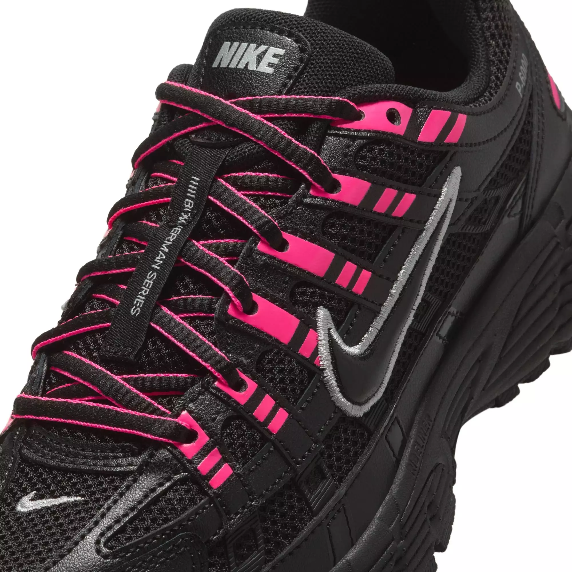 Nike P-6000 "Pink Blast/Black/Metallic Silver" Grade School Girls' Shoe - BLACK/PINK