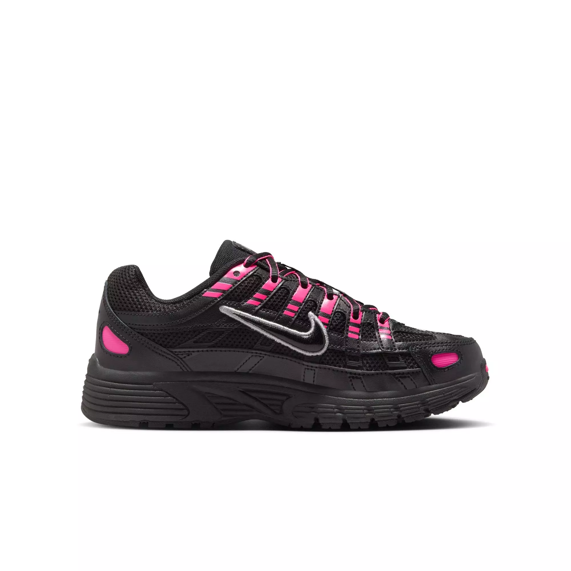 Nike P-6000 "Pink Blast/Black/Metallic Silver" Grade School Girls' Shoe - BLACK/PINK
