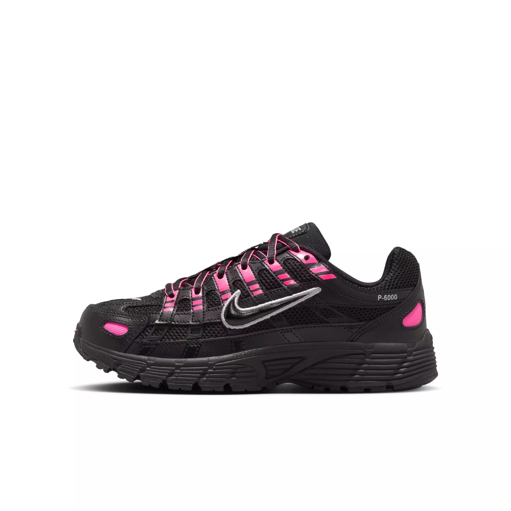 Nike P-6000 "Pink Blast/Metallic Silver/Black" Preschool Girls' Shoe​ - BLACK/PINK