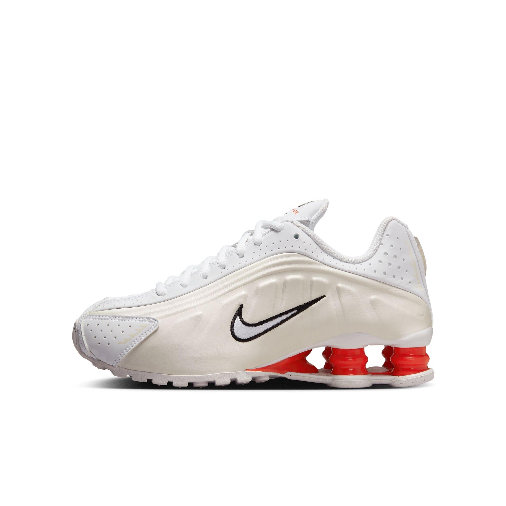 Nike Shox R4 Grade School Girls' Running Shoe - White/Red