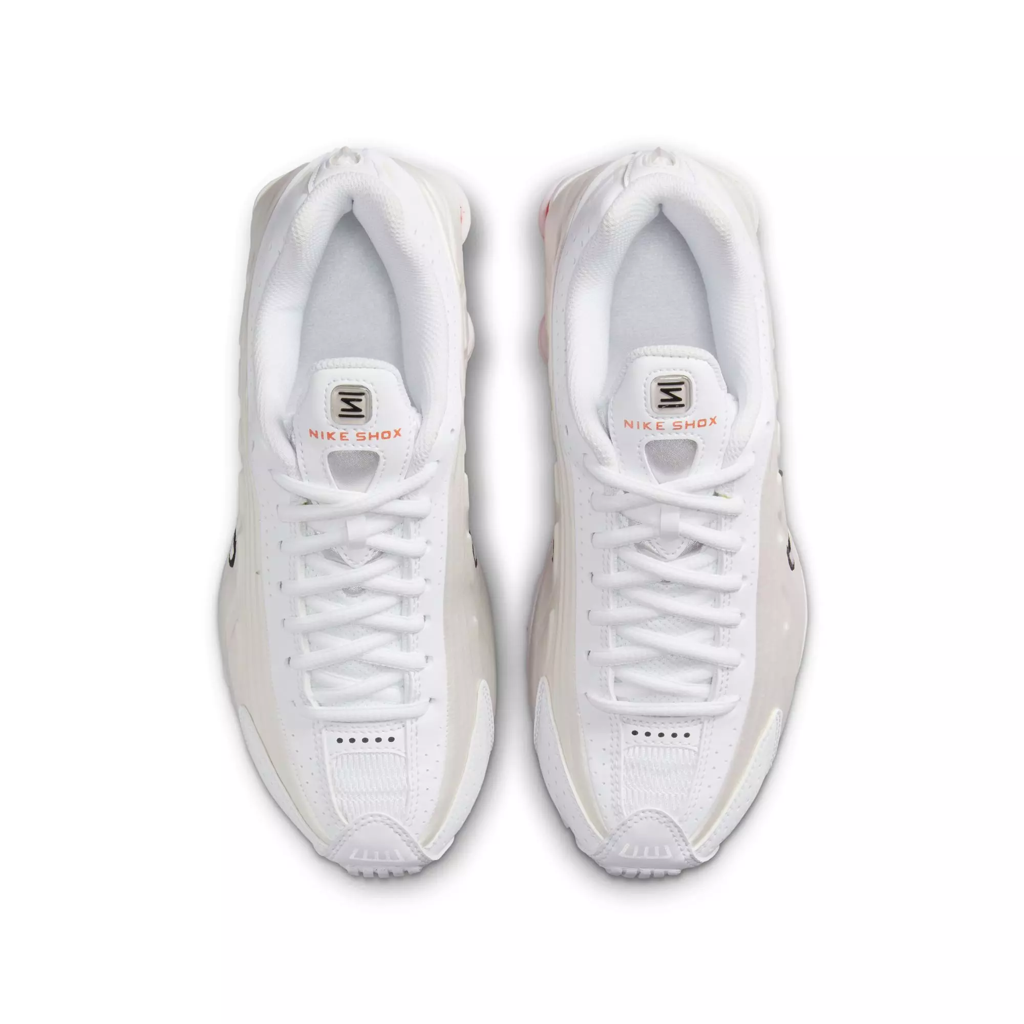 Nike Shox R4 "White/Phantom/Picante Red" Grade School Girls' Shoe - WHITE/RED