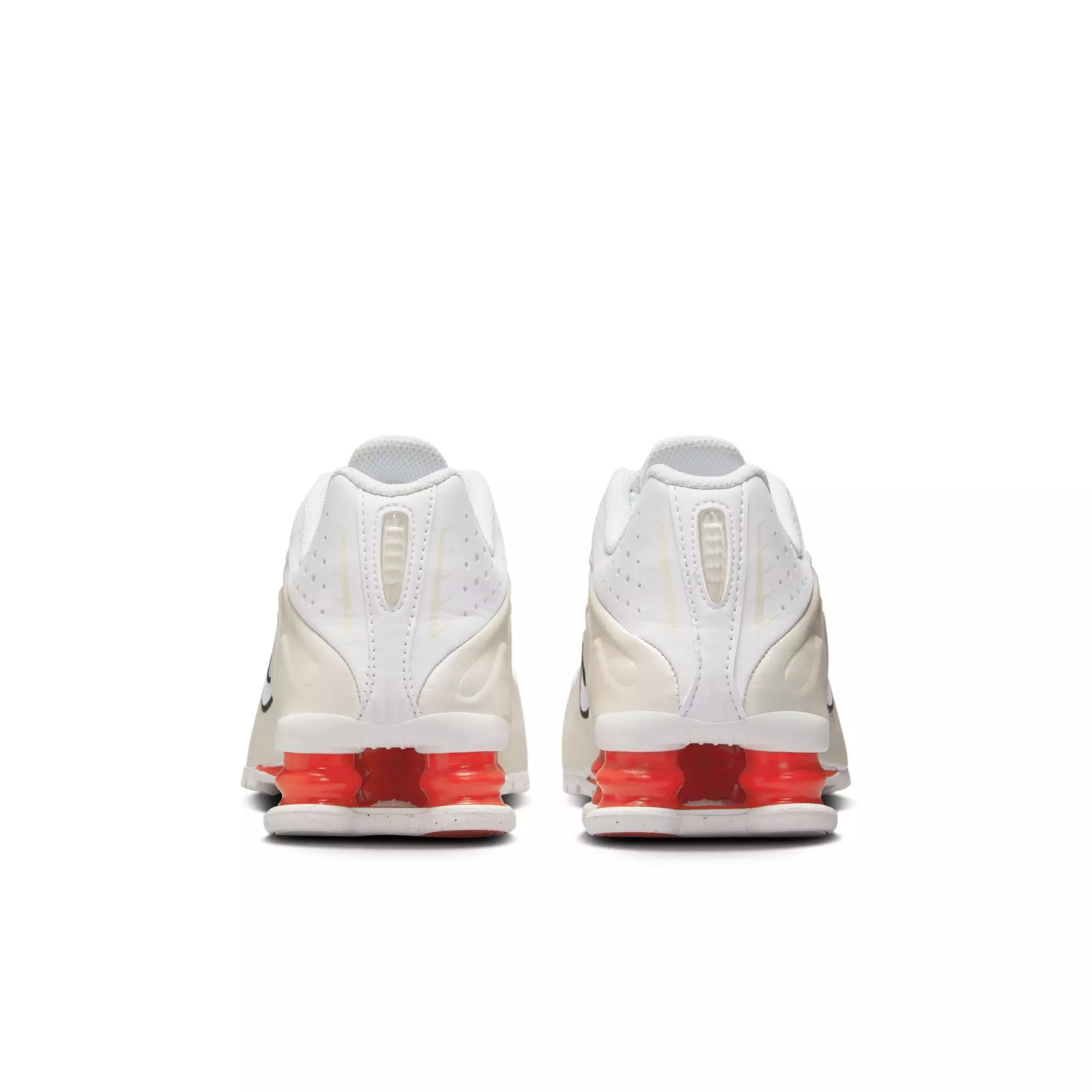 Nike Shox R4 "White/Phantom/Picante Red" Grade School Girls' Shoe - WHITE/RED