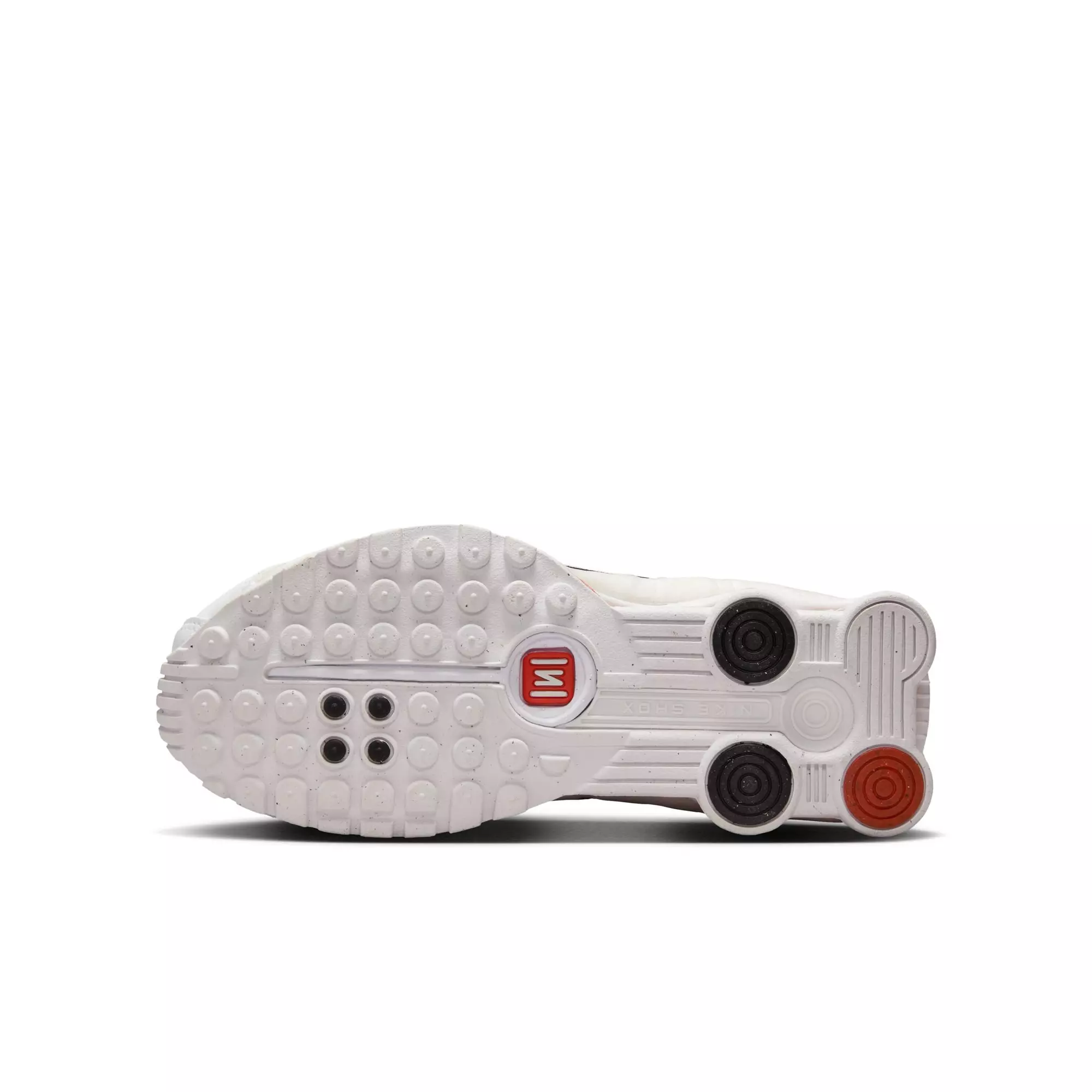 Nike Shox R4 "White/Phantom/Picante Red" Grade School Girls' Shoe - WHITE/RED