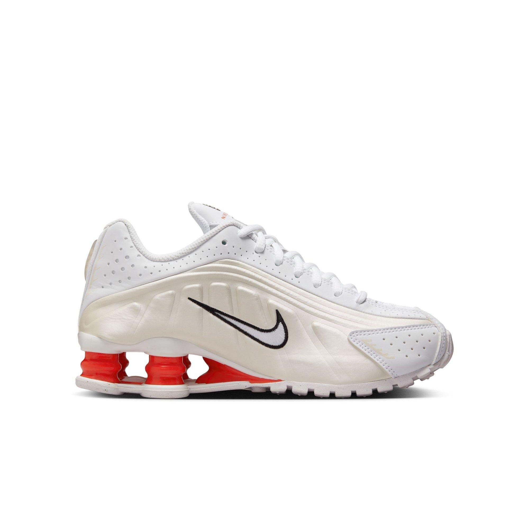 Nike Shox R4 Grade School Girls' "White/Phantom/Picante Red" Shoe