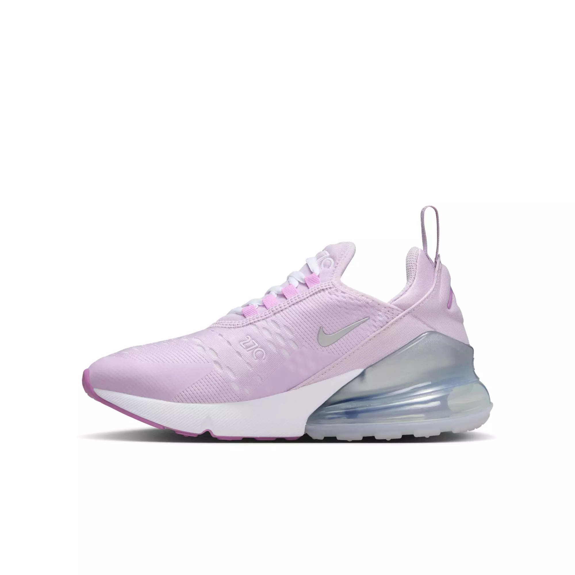 Nike Air Max 270 "Doll/Metallic Silver/Rush Fuchsia/White" Grade School Girls' Shoe - GREY/LILAC