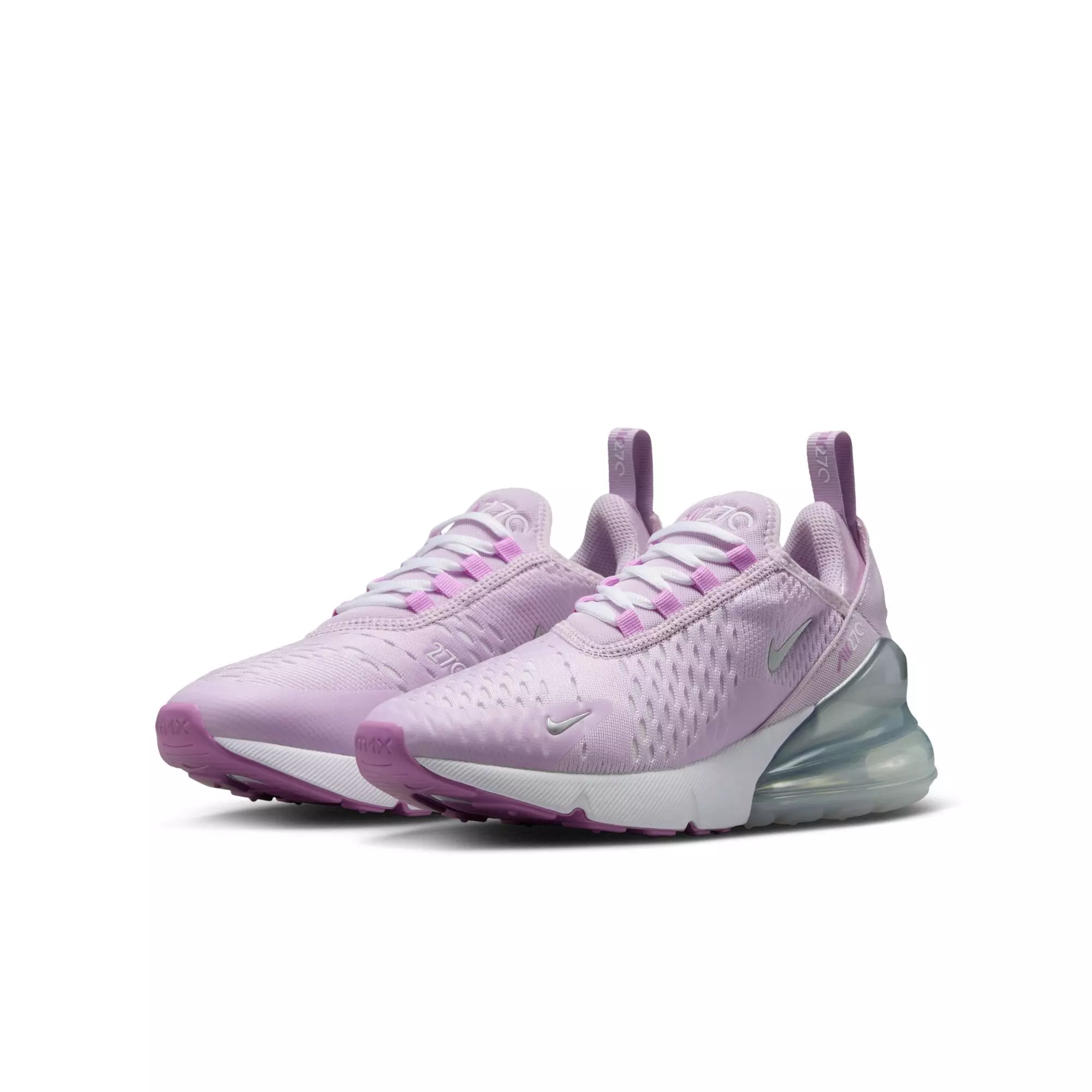 Nike Air Max 270 "Doll/Metallic Silver/Rush Fuchsia/White" Grade School Girls' Shoe - GREY/LILAC