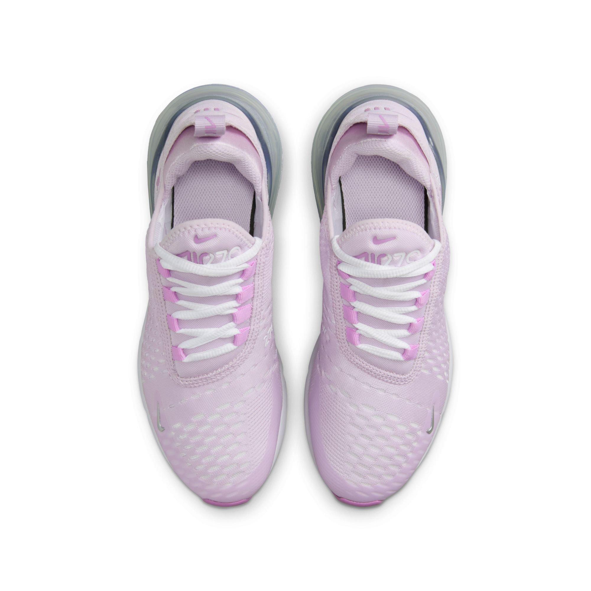 Nike Air Max 270 Grade School Girls' "Doll/Metallic Silver/Rush Fuchsia/White" Shoe​