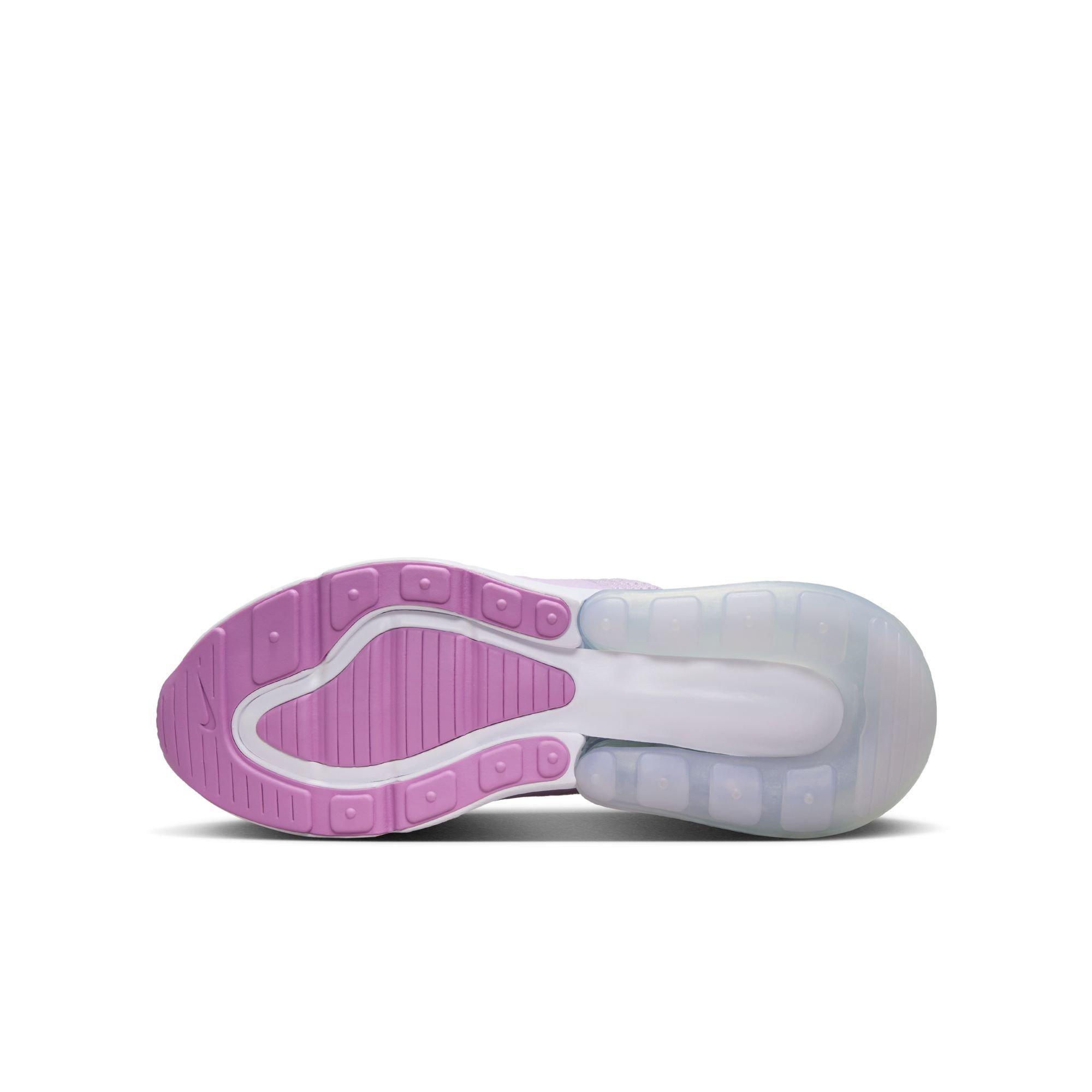Nike Air Max 270 Grade School Girls' "Doll/Metallic Silver/Rush Fuchsia/White" Shoe​